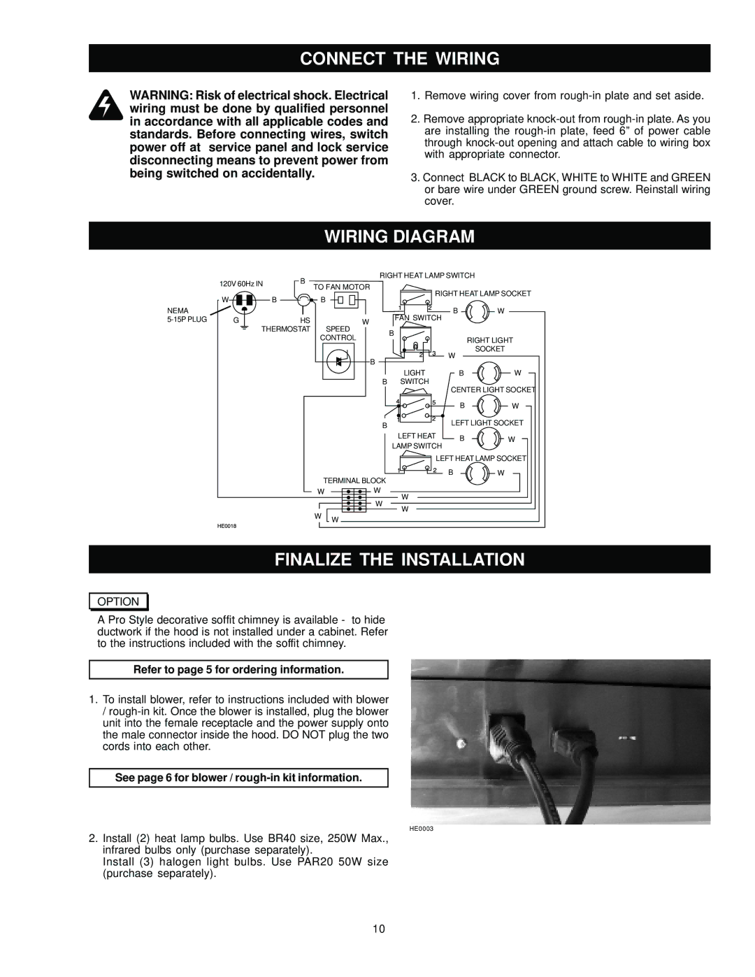 Jenn-Air JXT9036BDP, JXT9030BDP, JXT9048BDP installation manual Connect the Wiring, Wiring Diagram, Finalize the Installation 