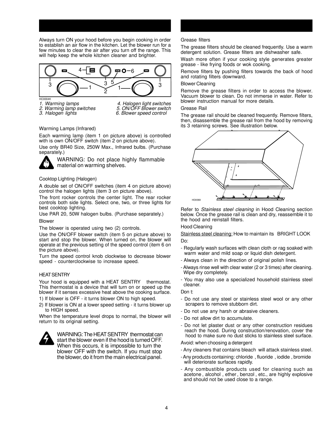 Jenn-Air JXT9036BDP, JXT9030BDP, JXT9048BDP installation manual Operation Cleaning, Heat Sentry 