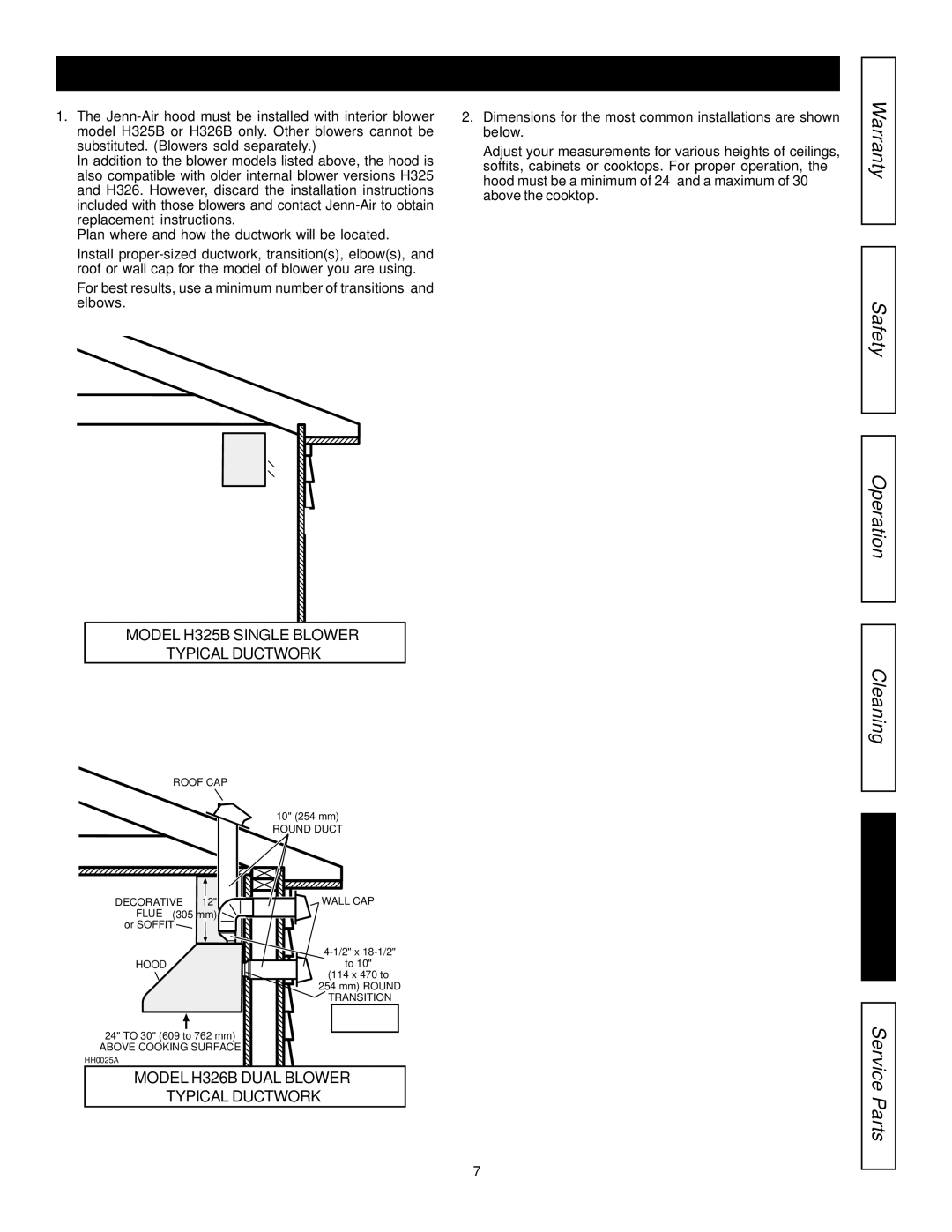 Jenn-Air JXT9036BDP, JXT9030BDP, JXT9048BDP installation manual Prepare the Hood Location, Operation 