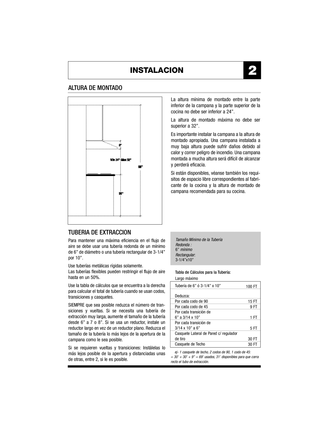 Jenn-Air JXT9136CDP, JXT9130CDP specifications INSTALACION2, Altura DE Montado, Tuberia DE Extraccion 