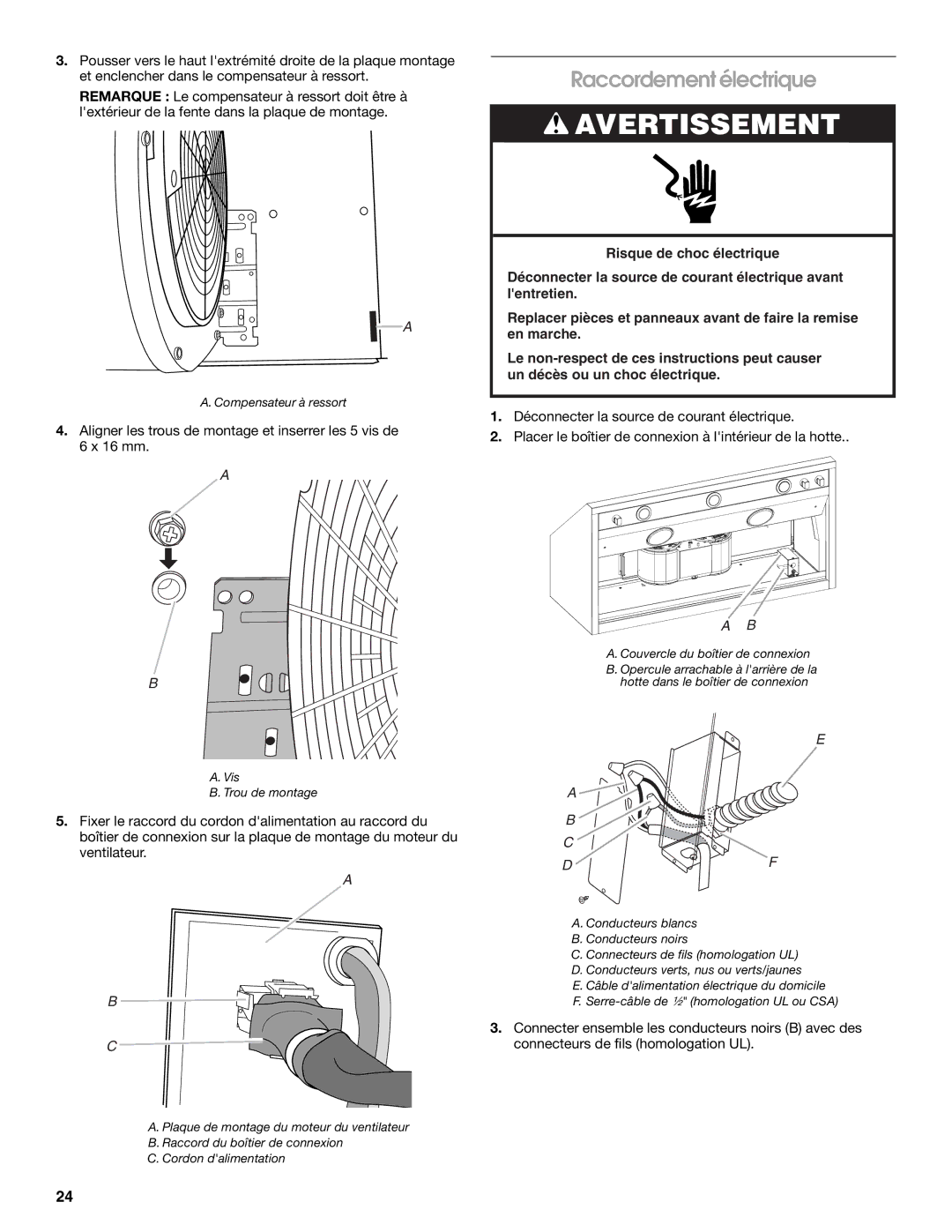 Jenn-Air LI3UNB/W10274316B installation instructions Raccordement électrique 