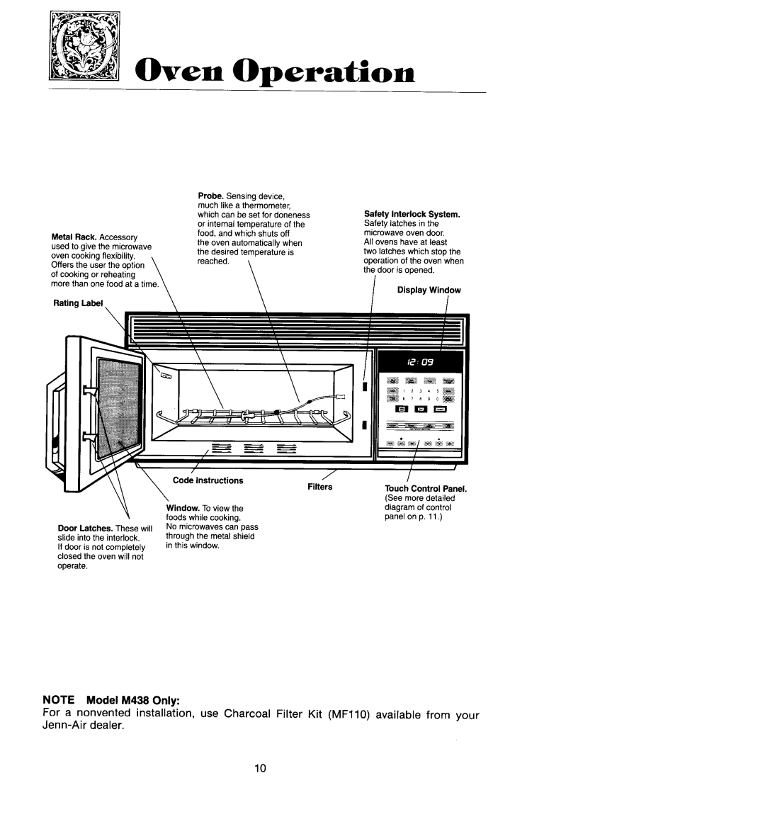 Jenn-Air M418, M438 manual Oven Operation 