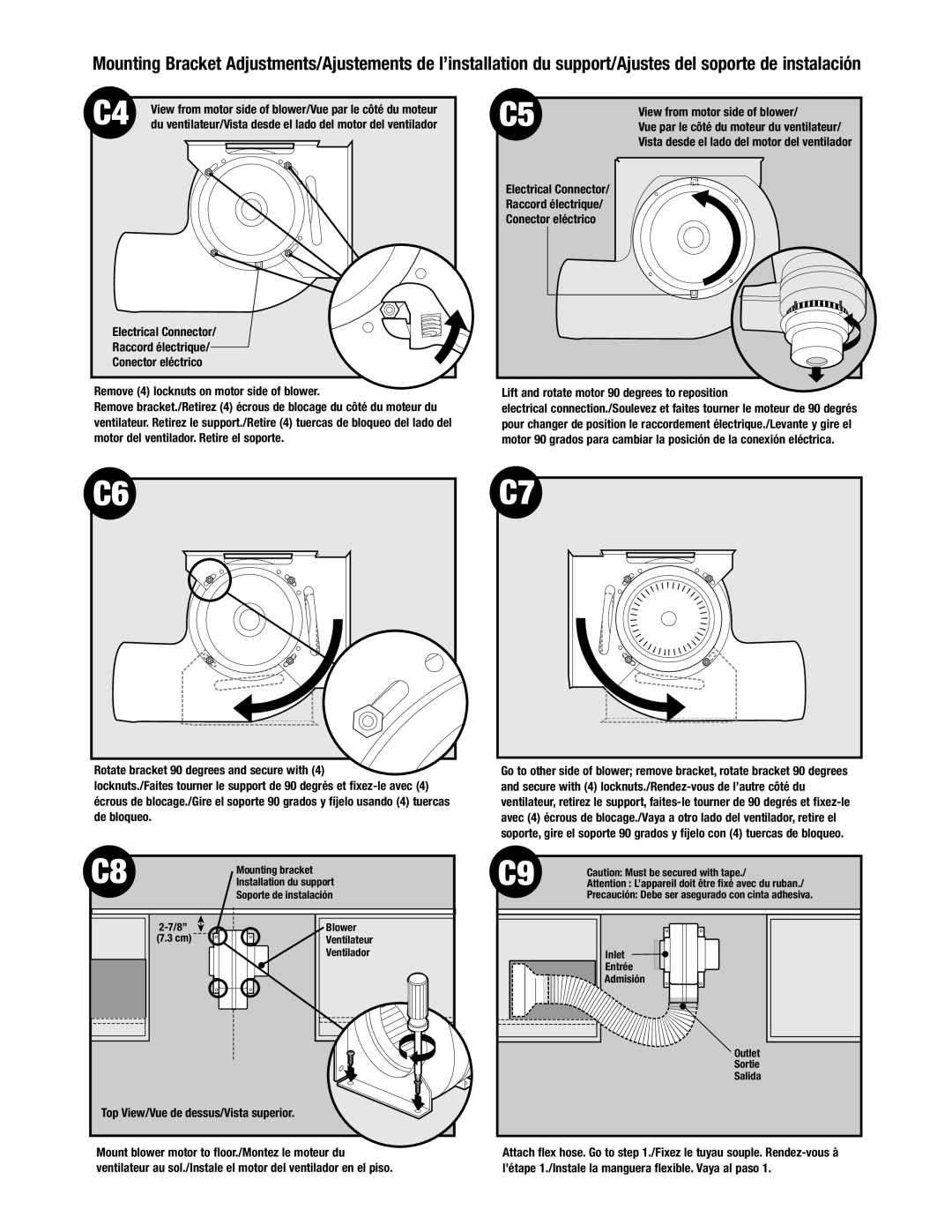 Jenn-Air Oven manual Electrical Connector Raccord électrique Conector eléctrico, Top View/Vue de dessus/Vista superior 