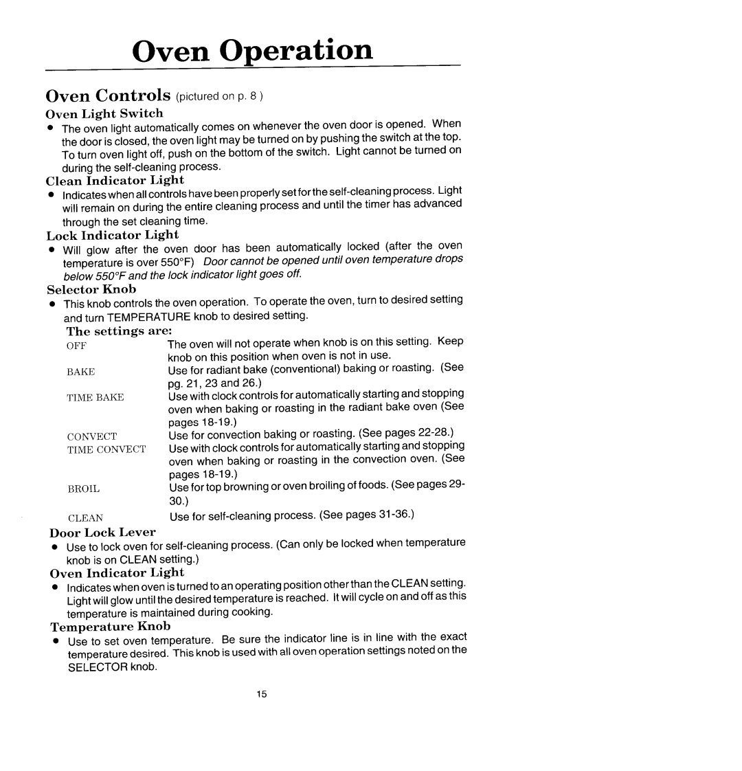 Jenn-Air SCE4340, SCE4320 manual Oven Operation 