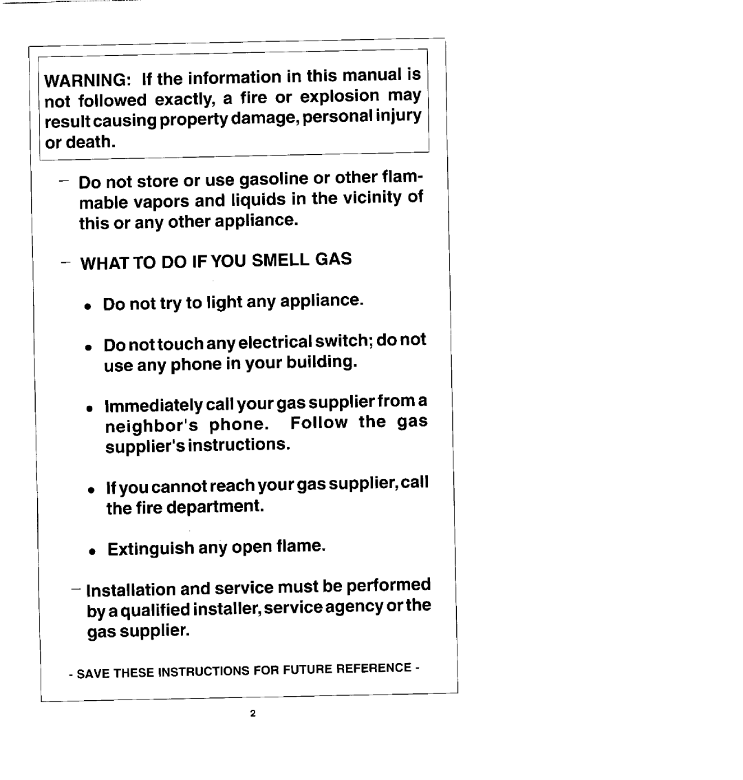 Jenn-Air SDV48600P manual What to do if YOU Smell GAS 