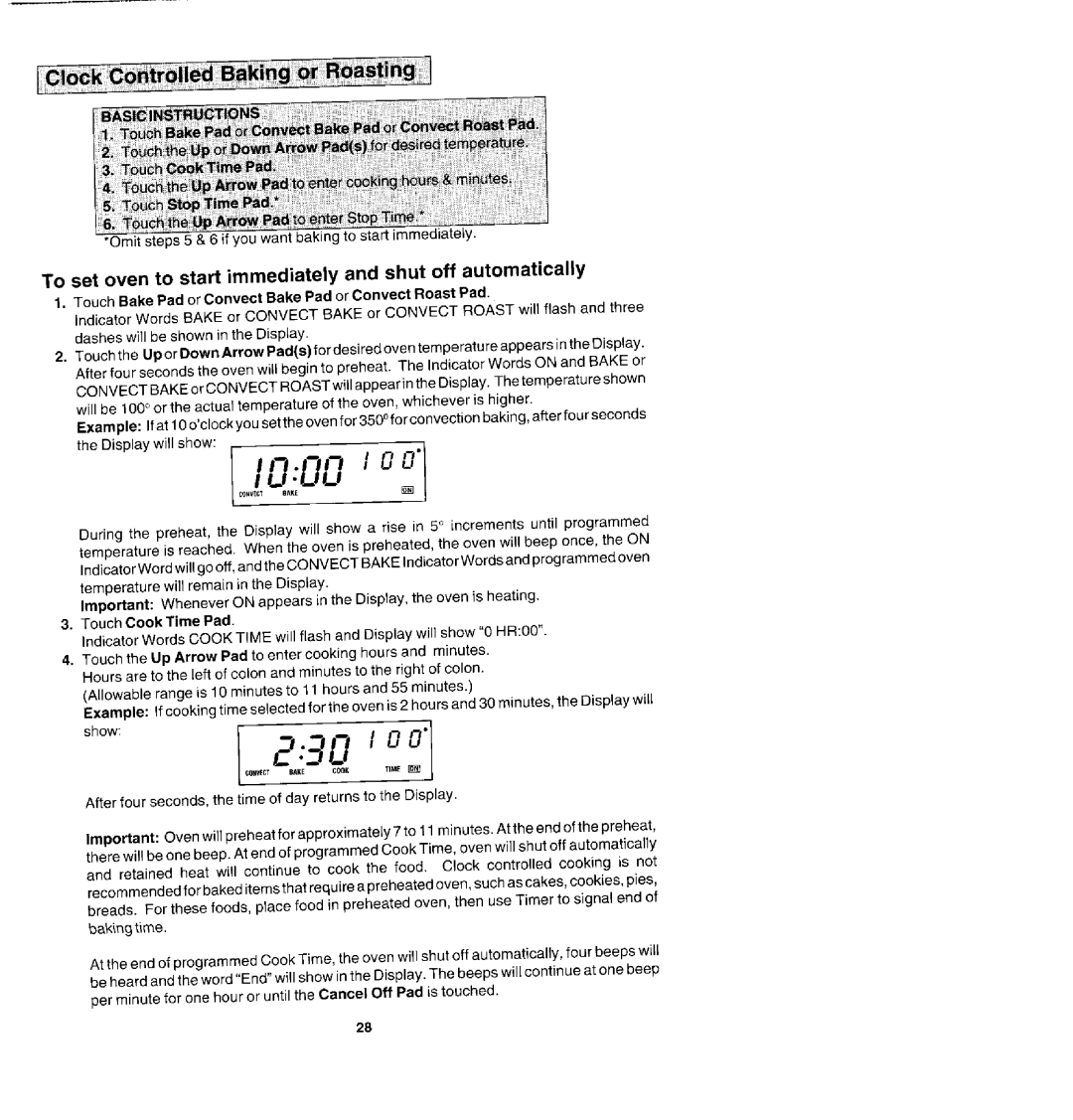 Jenn-Air SDV48600P manual To set oven to start immediately and shut off automatically 