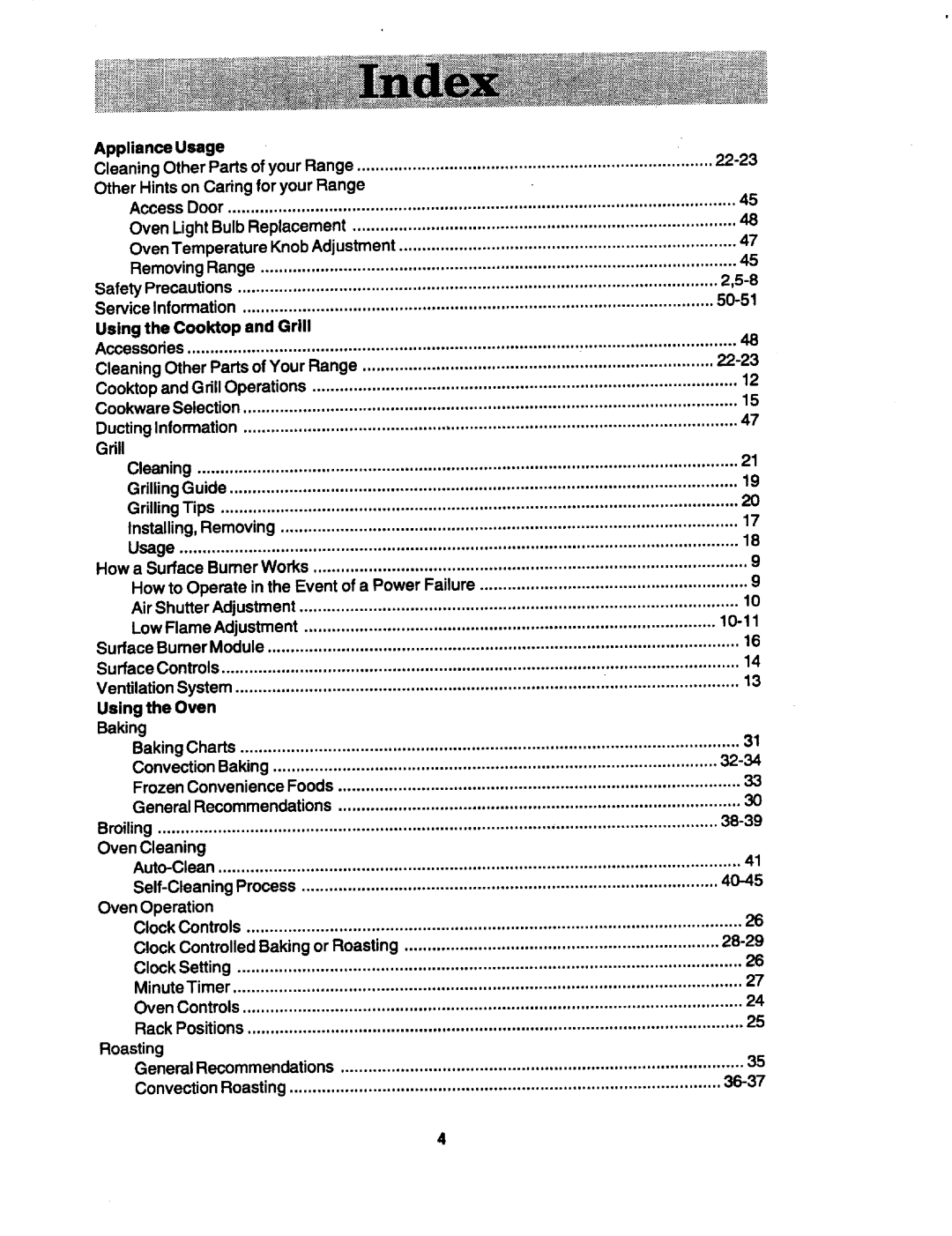 Jenn-Air SEG196 manual Appliance Usage 