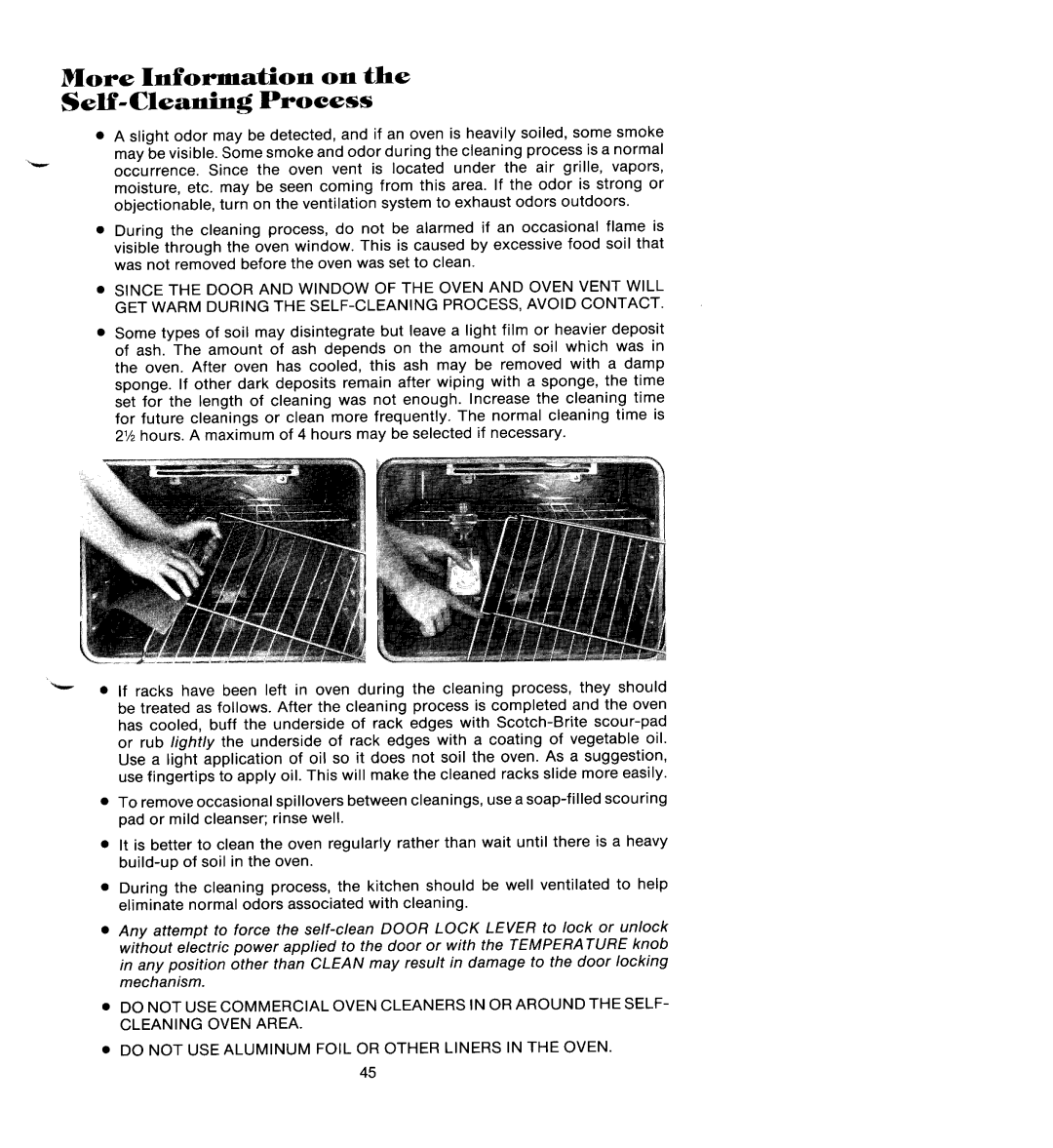 Jenn-Air SEG196 manual More Information on the Self-CleanlngProcess 