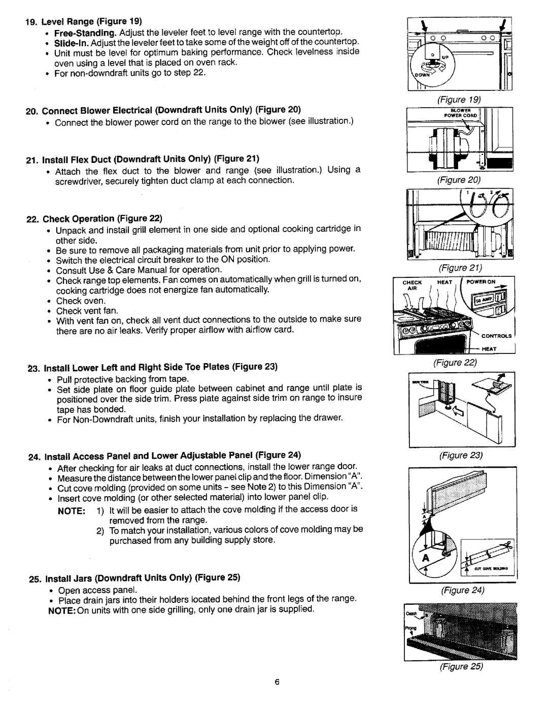 Jenn-Air SVE47100, SCE30500, SCE30600 dimensions CheckOperation, Ec K, Insta ll AccessPanel and LowerAdjustable Panel Figure 