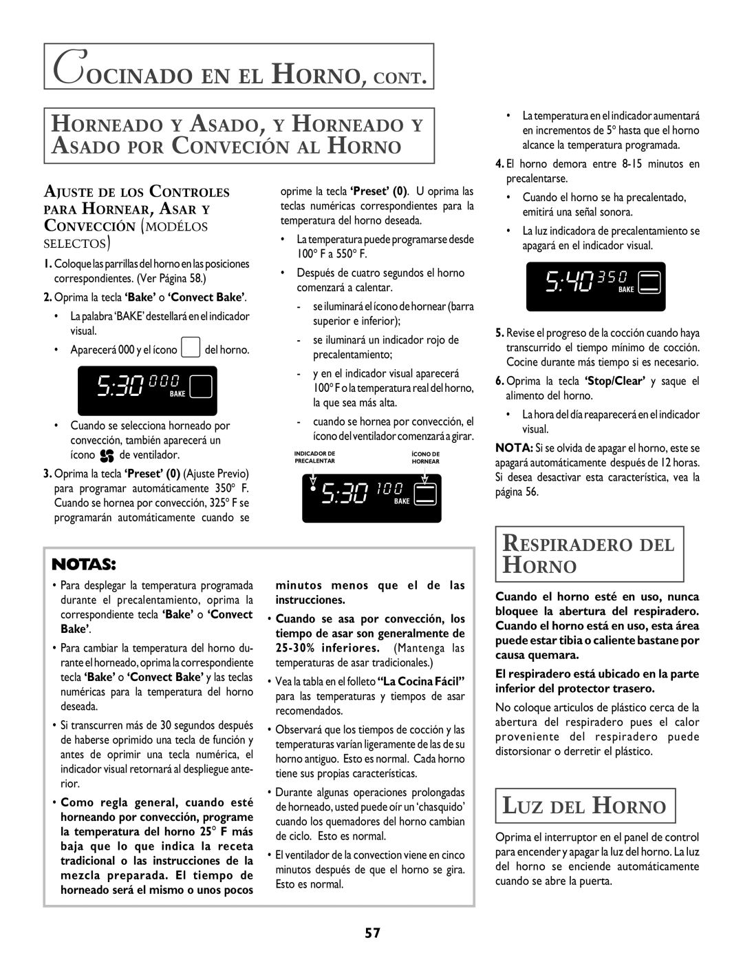 Jenn-Air T2 warranty Horneado Y ASADO, Y Horneado Y Asado POR Conveción AL Horno, Respiradero DEL Horno, LUZ DEL Horno 