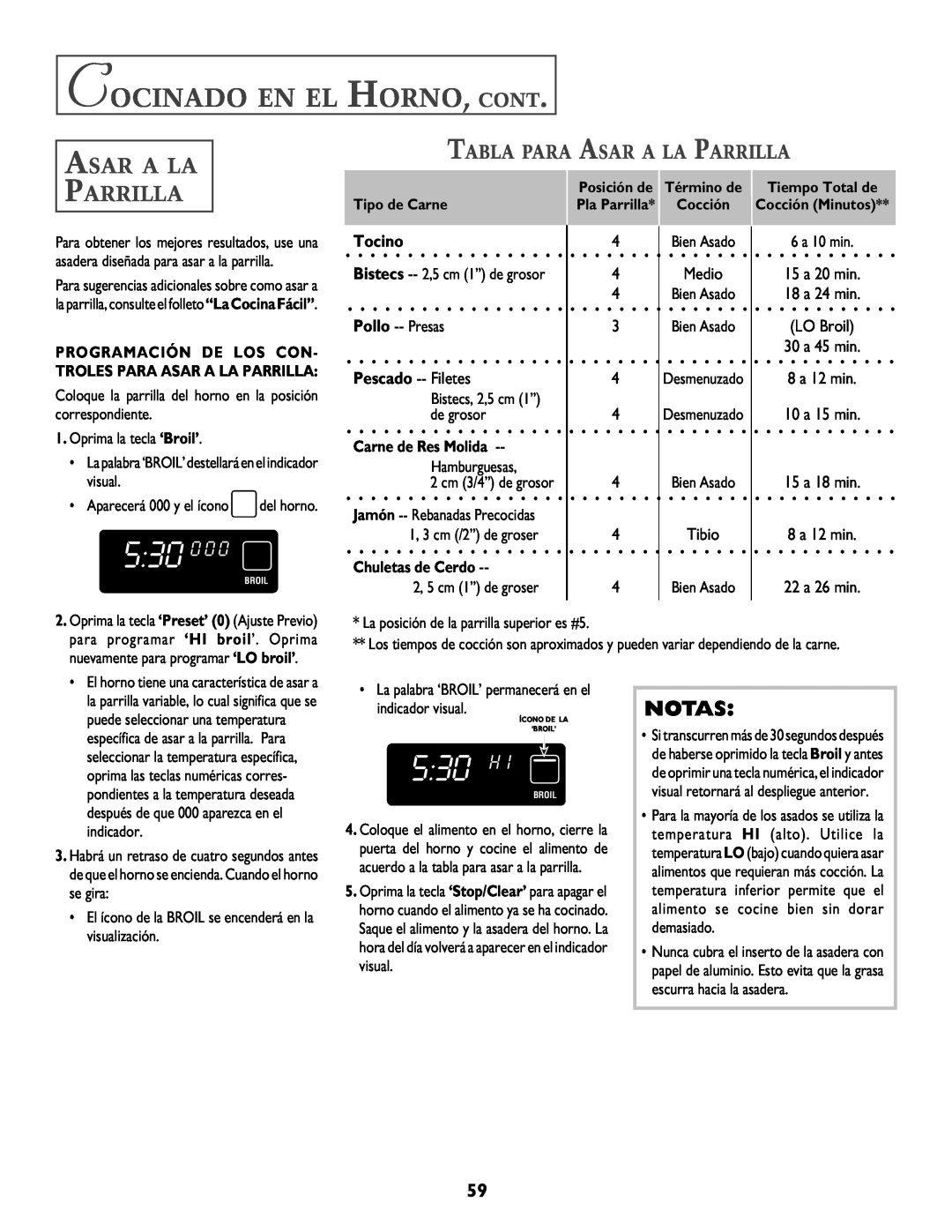 Jenn-Air T2 Tabla Para Asar A La Parrilla, Tocino, Pollo -- Presas, 530 0 0, 530 H, Cocinado En El Horno, Cont 