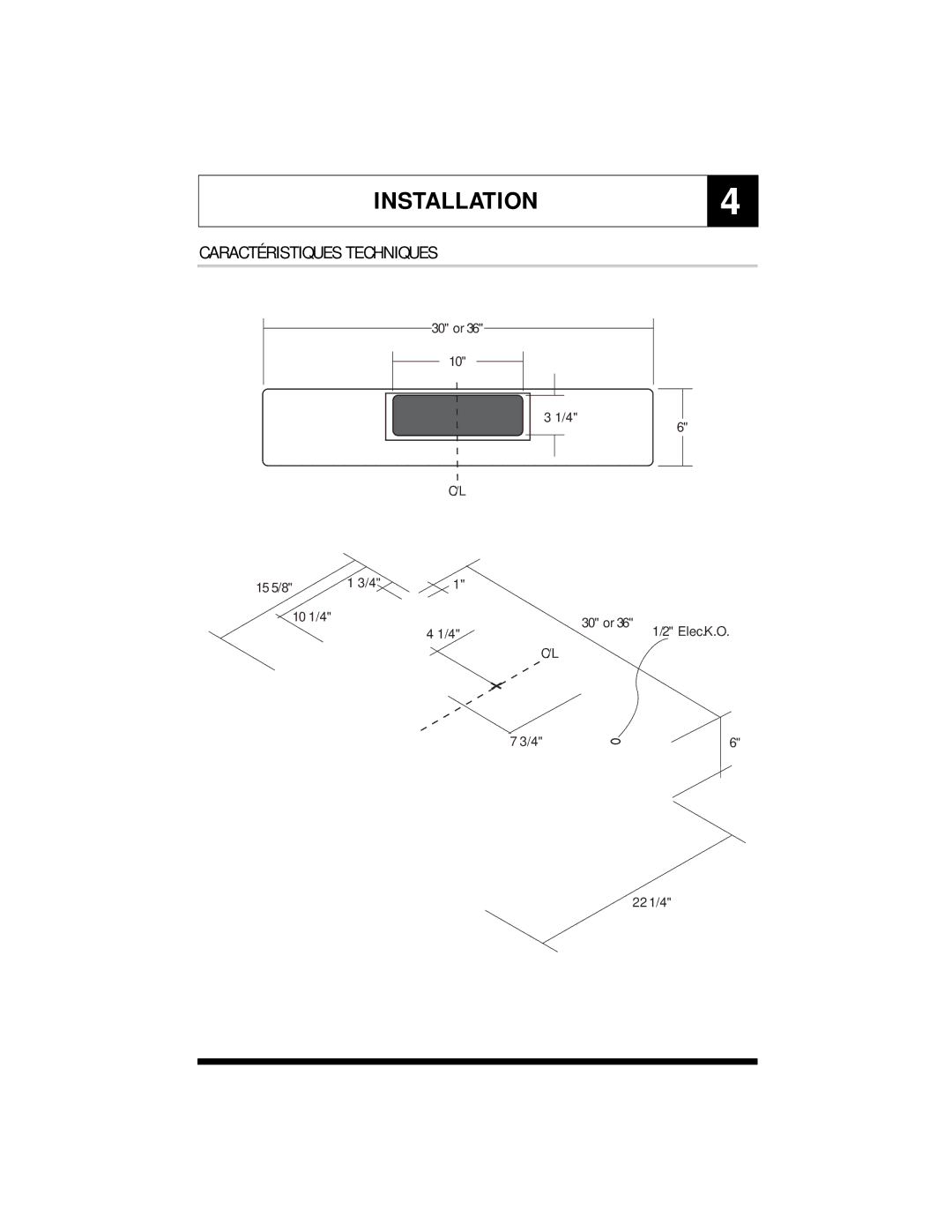 Jenn-Air UXT5230AD, UXT5236AD, UXT5436AD, UXT5430AD specifications INSTALLATION4, Caractéristiques Techniques 