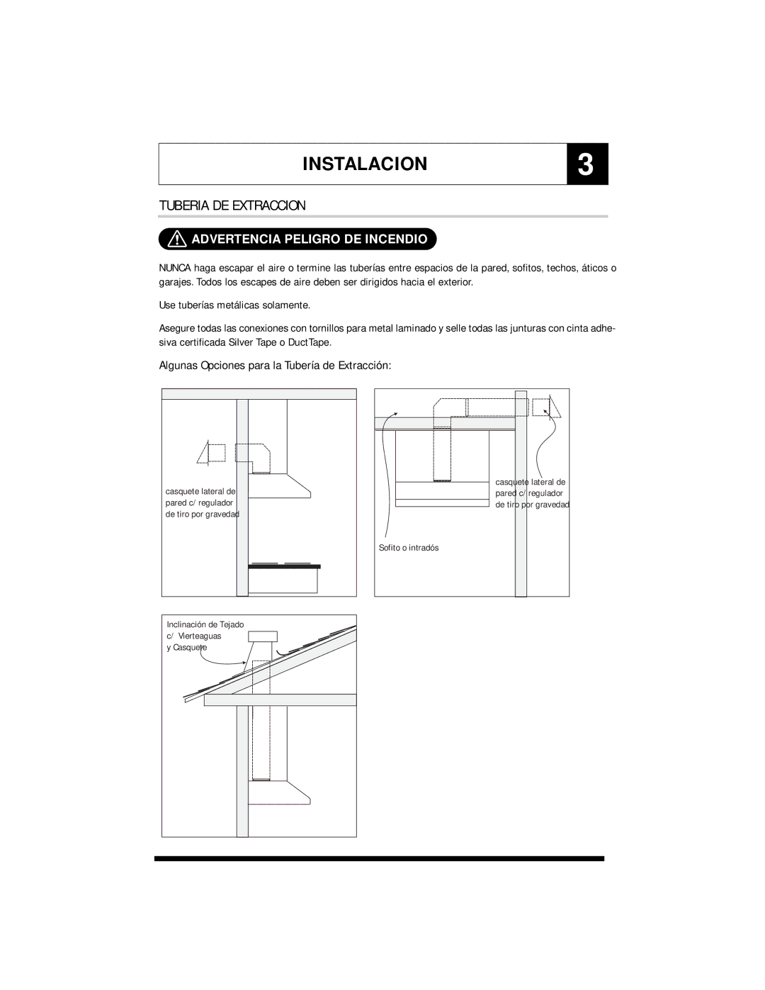 Jenn-Air UXT5236AD, UXT5436AD, UXT5430AD, UXT5230AD specifications INSTALACION3, Advertencia Peligro DE Incendio 