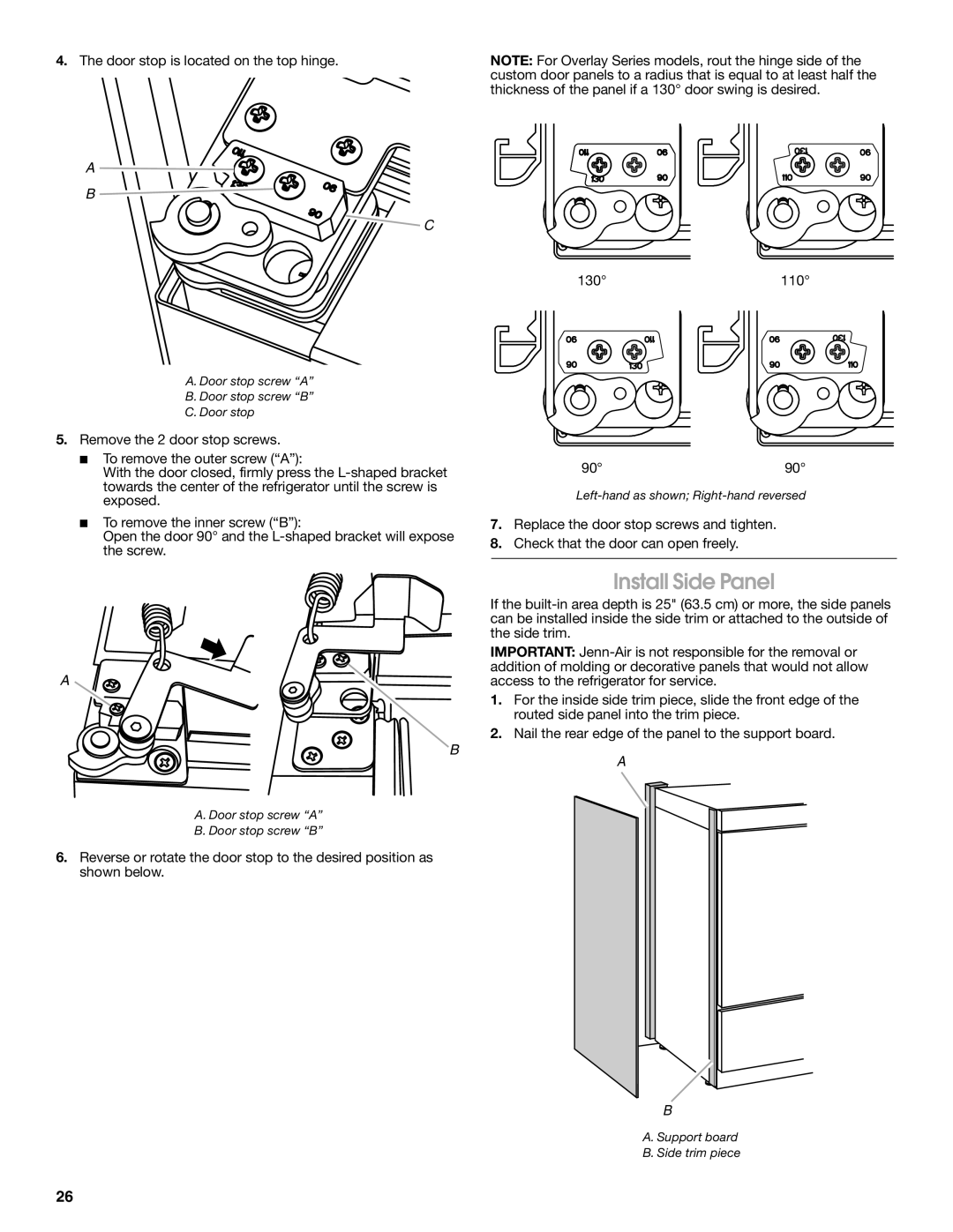 Jenn-Air W10183782A manual Install Side Panel 