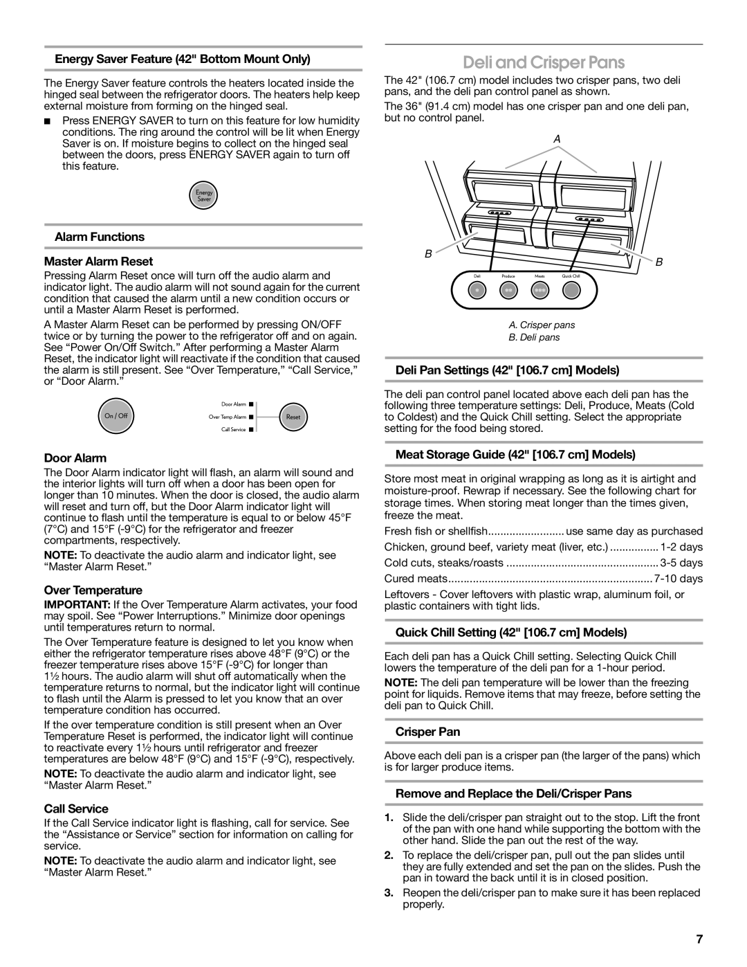 Jenn-Air W10183787A manual Deli and Crisper Pans 