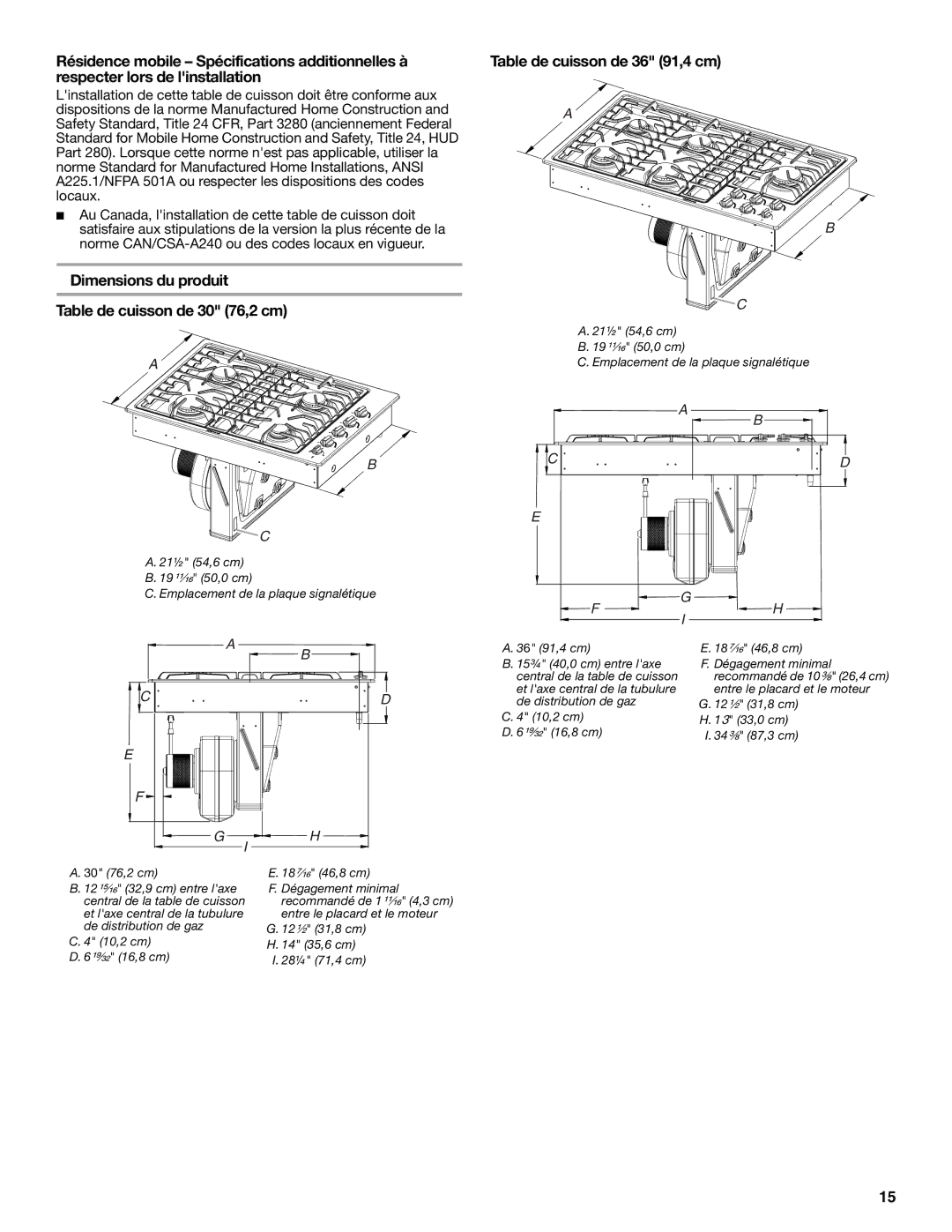 Jenn-Air W10197058B installation instructions Entre le placard et le moteur 