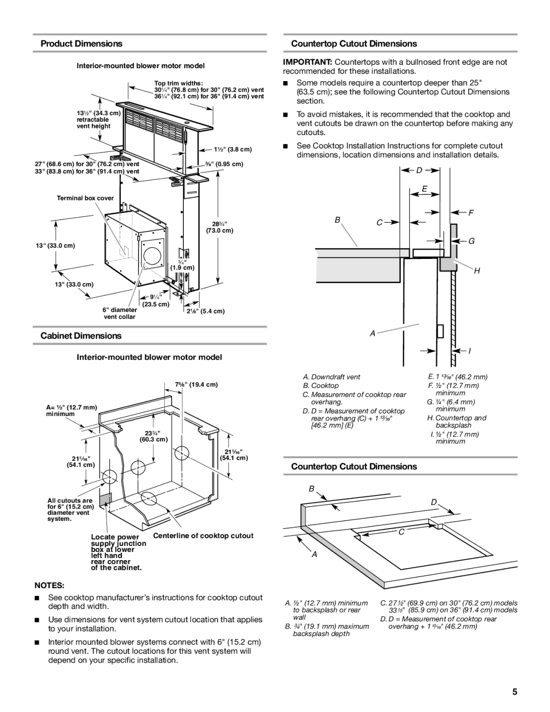 Jenn-Air W10201609B installation instructions Product Dimensions, Cabinet Dimensions, Countertop Cutout Dimensions 