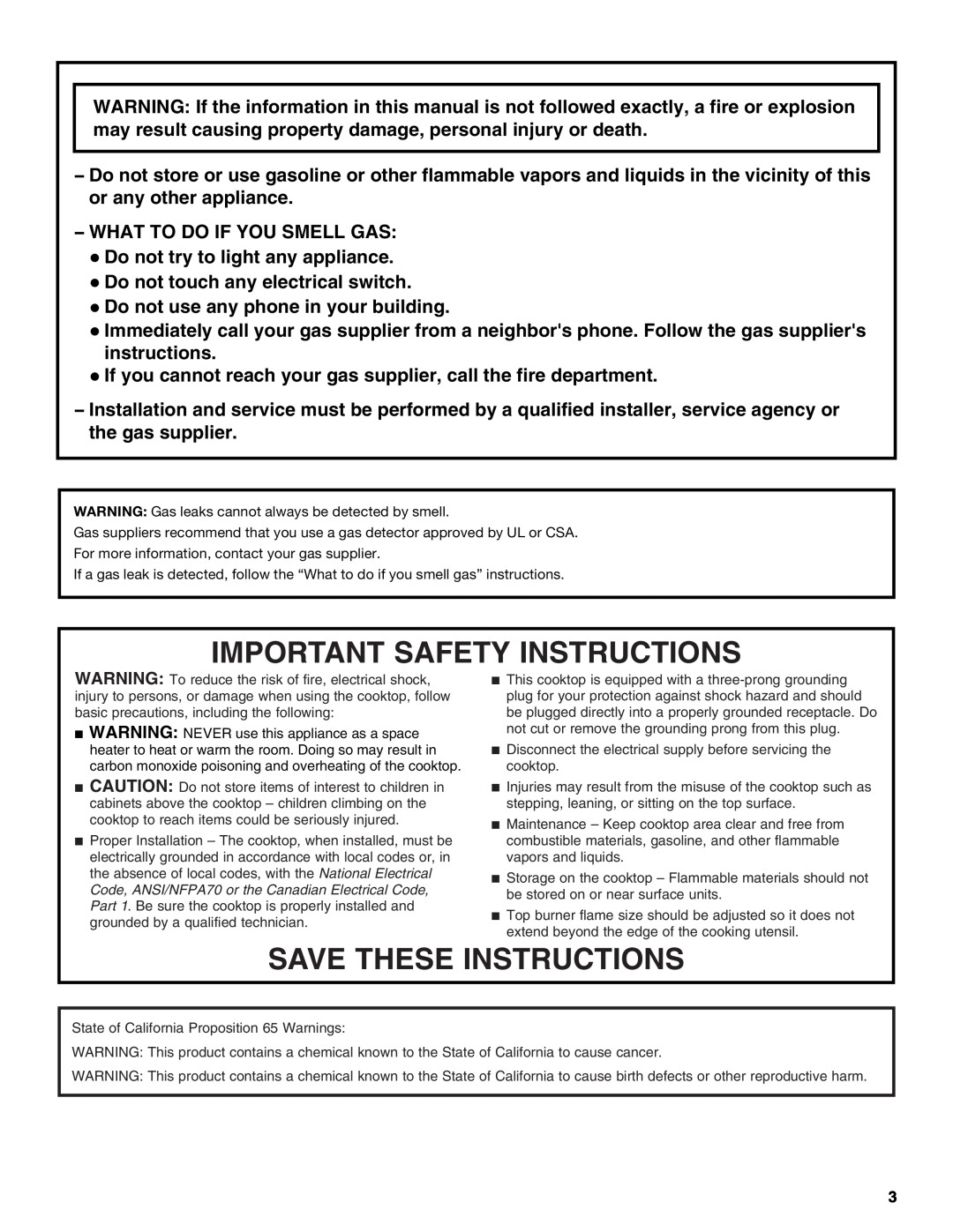 Jenn-Air W10204447A manual Important Safety Instructions, Save These Instructions 
