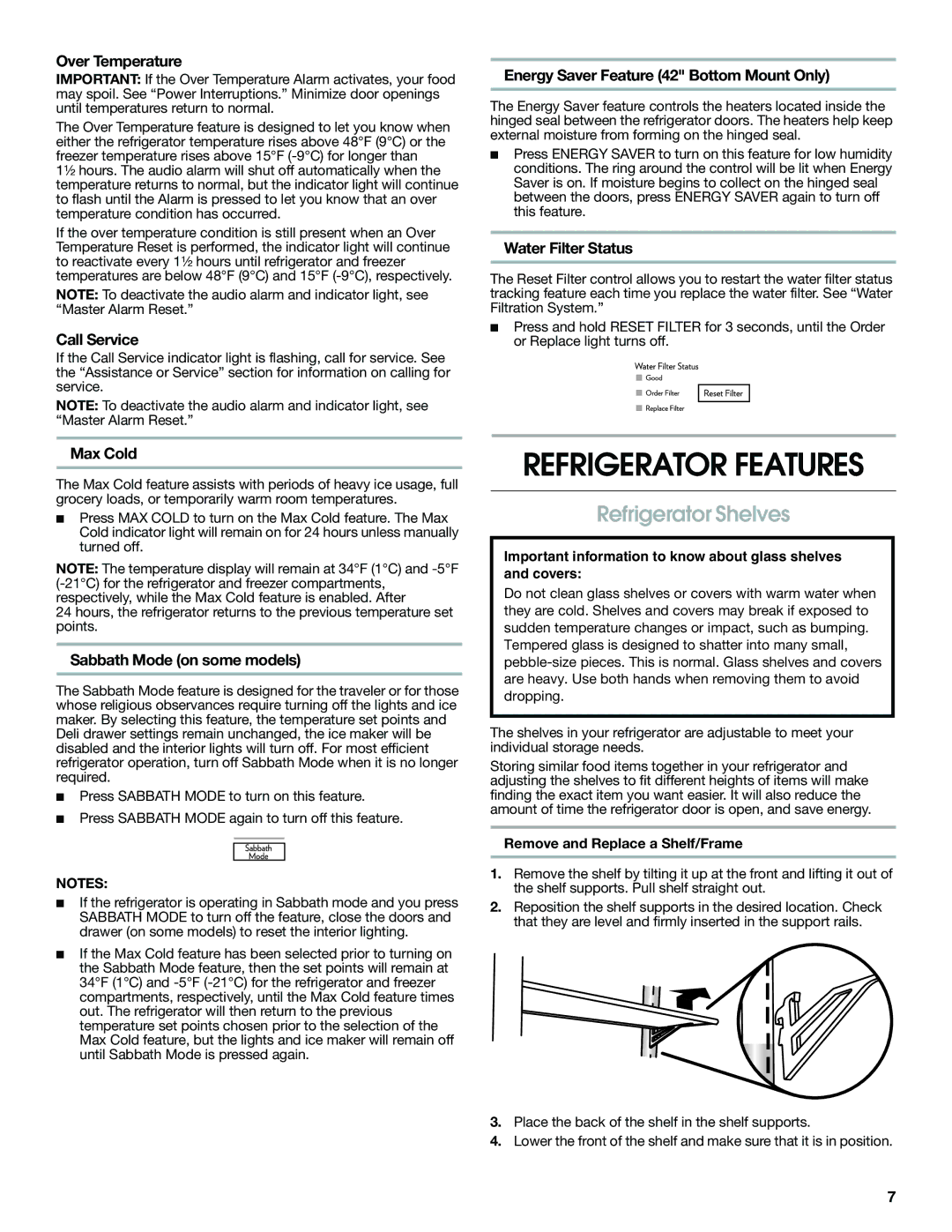 Jenn-Air W10231365B manual Refrigerator Shelves 