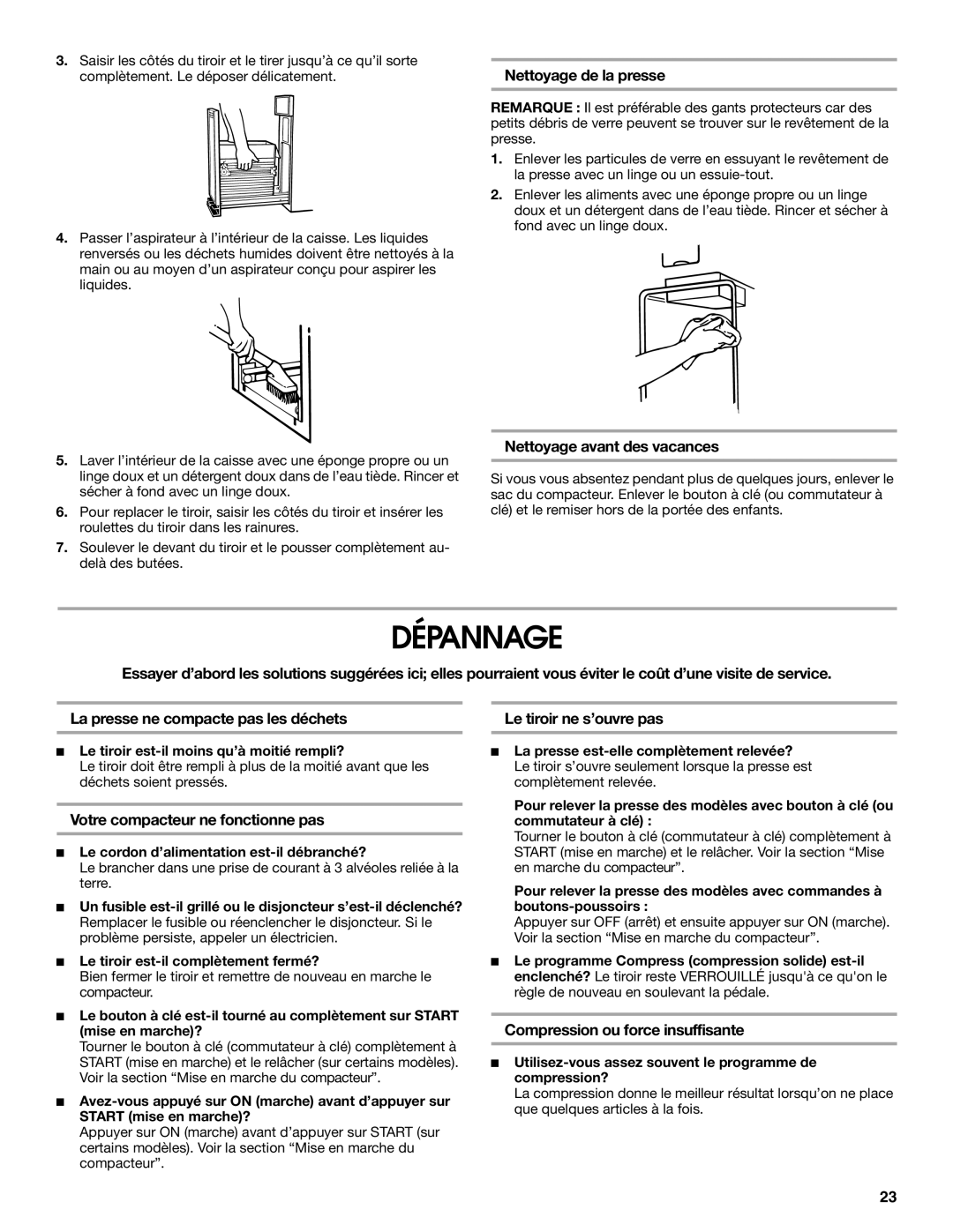 Jenn-Air W10242571A manual Dépannage 