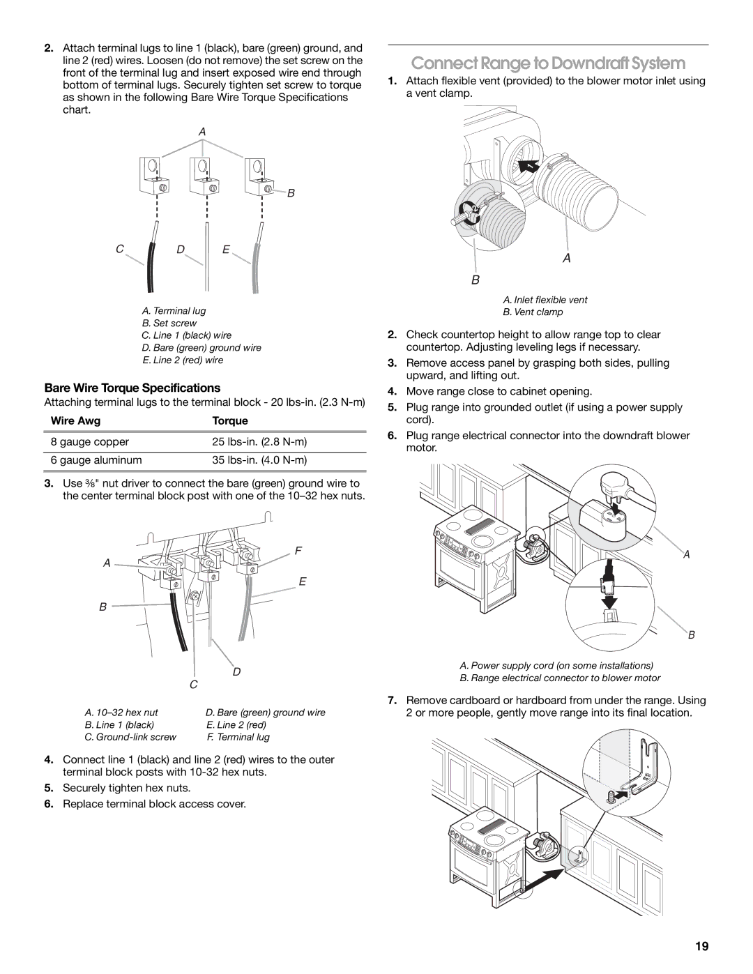 Jenn-Air W10253462A installation instructions Connect Range to Downdraft System 