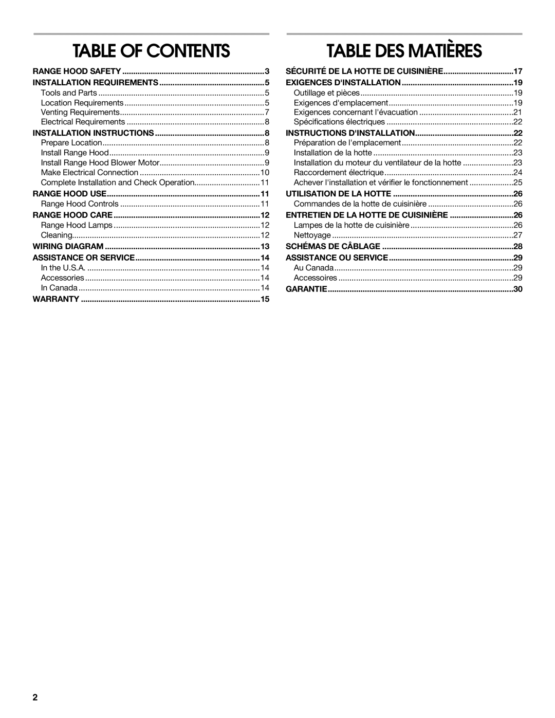 Jenn-Air W10274316B, LI3UNB installation instructions Table DES Matières 