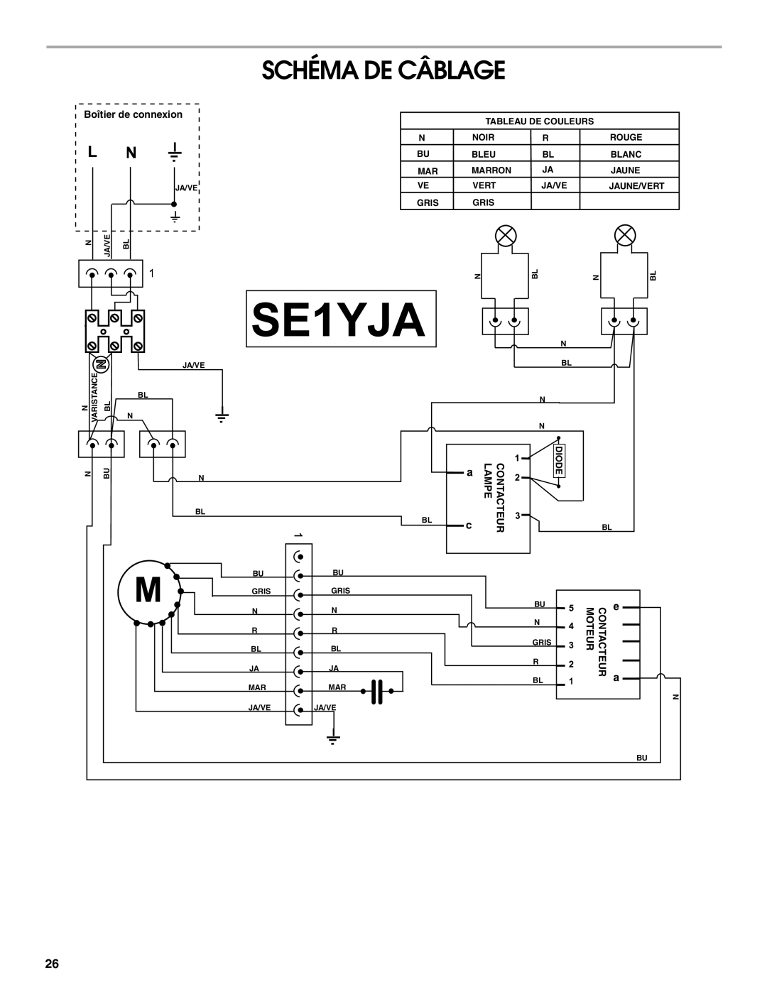 Jenn-Air W10274318A, LI3V3A installation instructions Schéma DE Câblage 