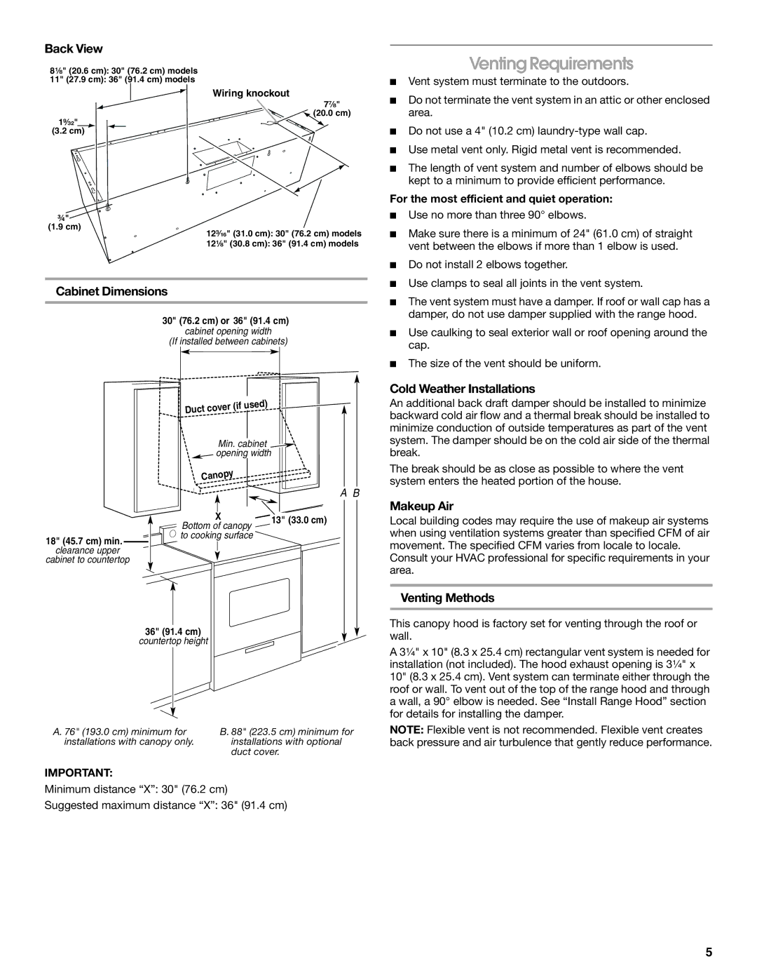 Jenn-Air LI3V3A, W10274318A installation instructions Venting Requirements 