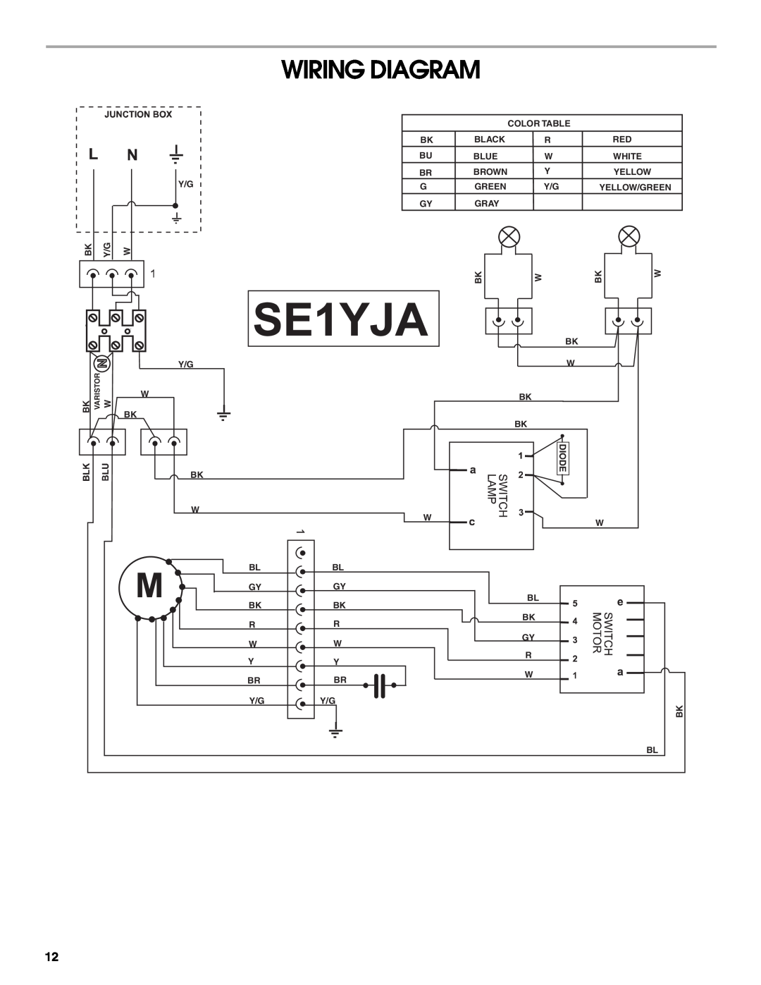 Jenn-Air W10274318A, LI3V3A installation instructions Wiring Diagram 