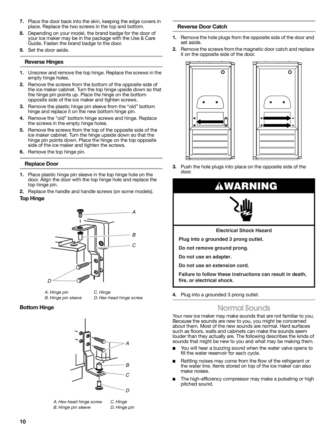 Jenn-Air W10282143B manual Normal Sounds 