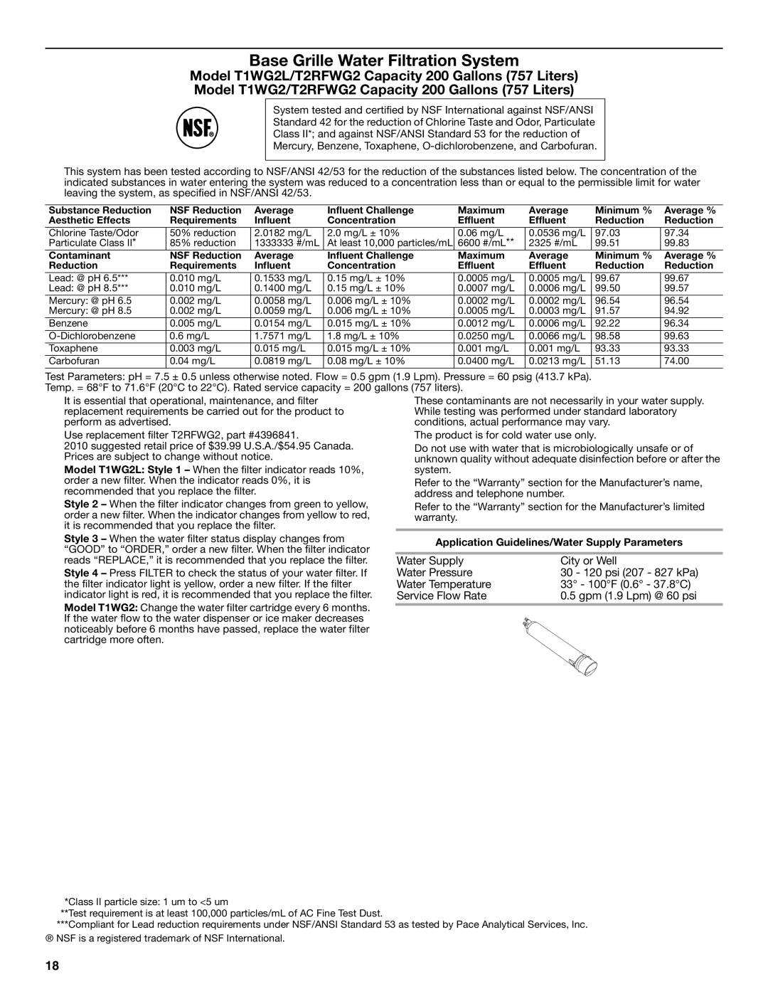 Jenn-Air W10303988A manual Base Grille Water Filtration System 