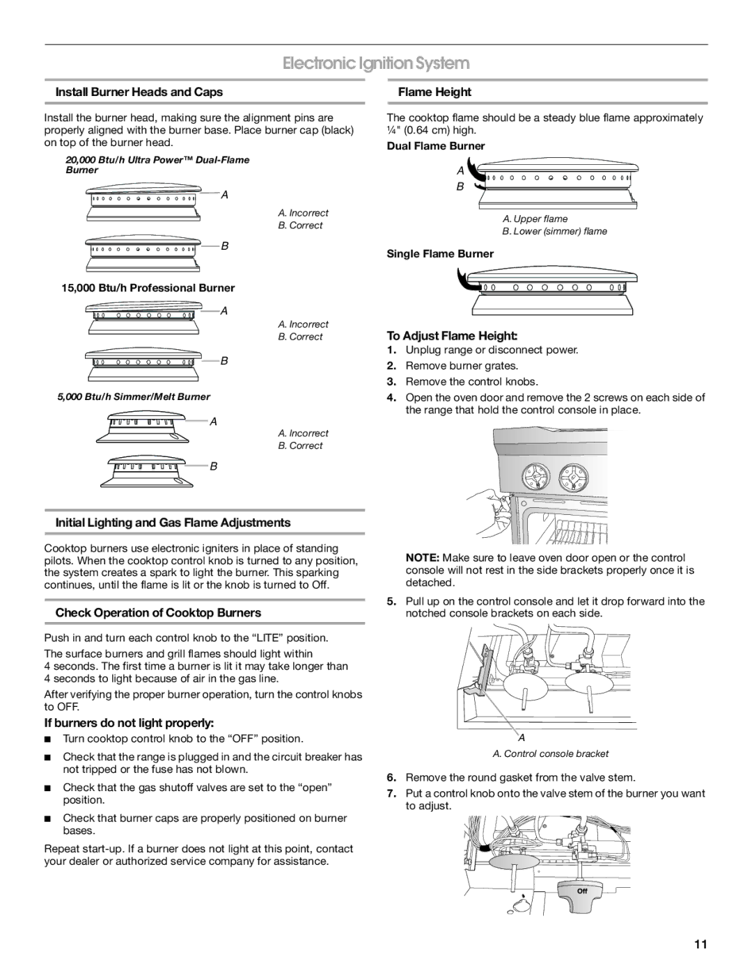 Jenn-Air W10323791 installation instructions Electronic Ignition System 