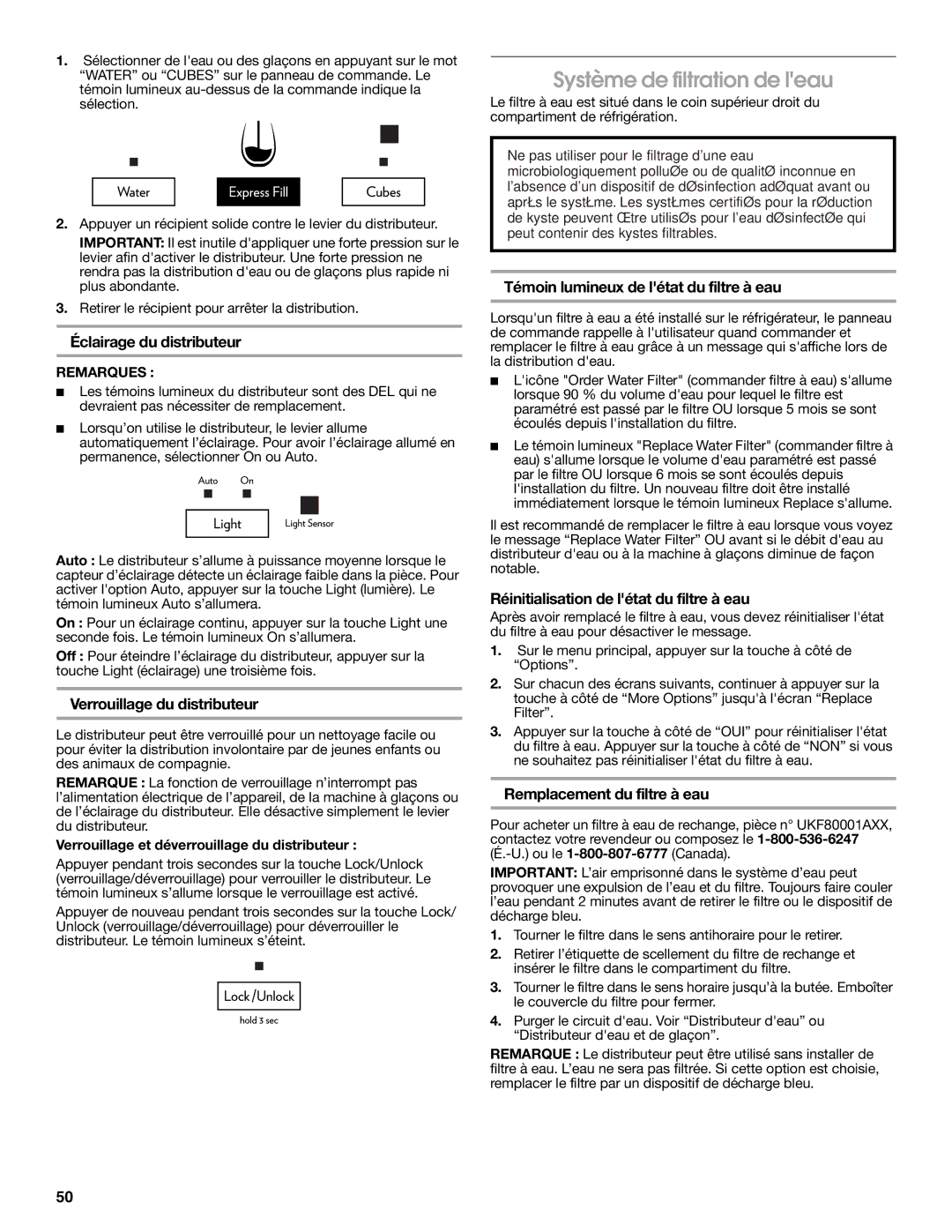 Jenn-Air W10329370A installation instructions Système de filtration de leau 