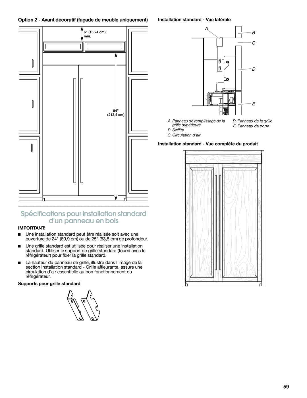 Jenn-Air W10379136A Option 2 Avant décoratif façade de meuble uniquement, Installation standard Vue complète du produit 