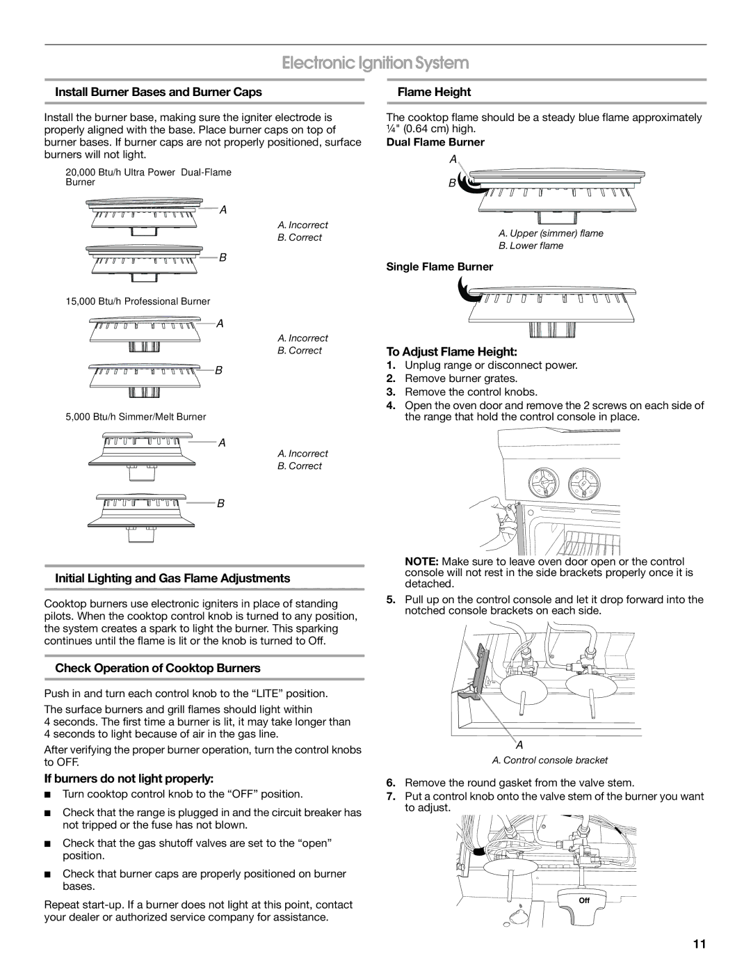 Jenn-Air W10394575A installation instructions Electronic Ignition System 