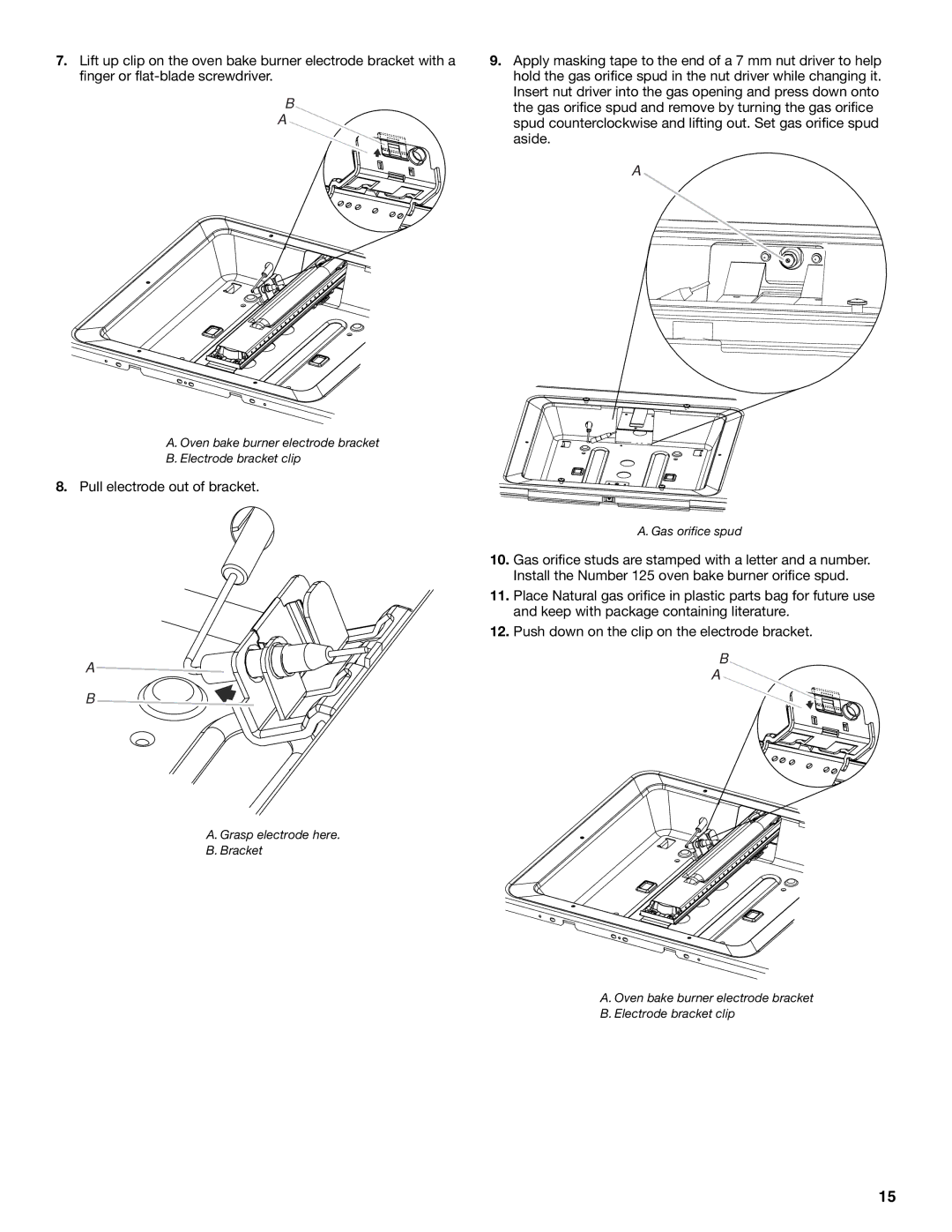 Jenn-Air W10394575A installation instructions Pull electrode out of bracket 