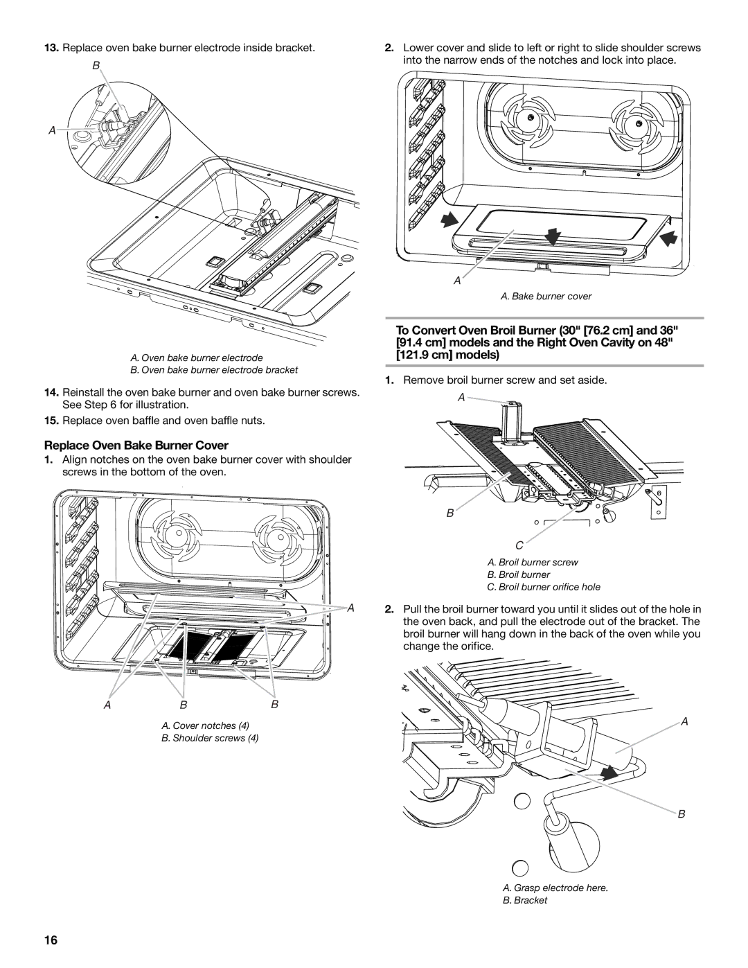 Jenn-Air W10394575A installation instructions Replace Oven Bake Burner Cover, Abb 