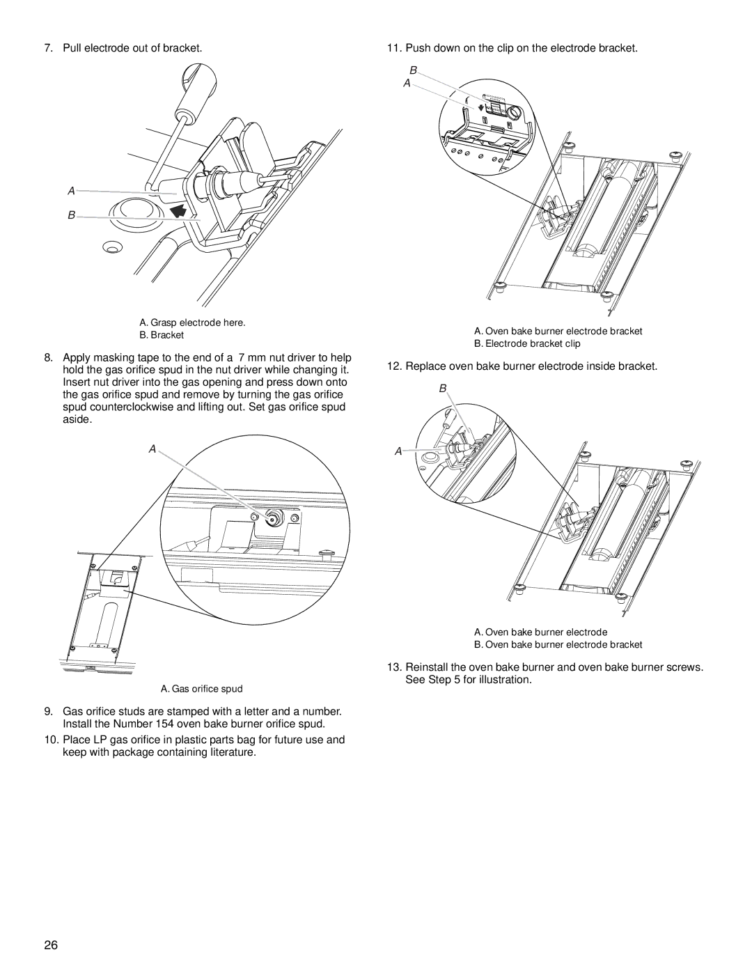 Jenn-Air W10394575A installation instructions Pull electrode out of bracket 