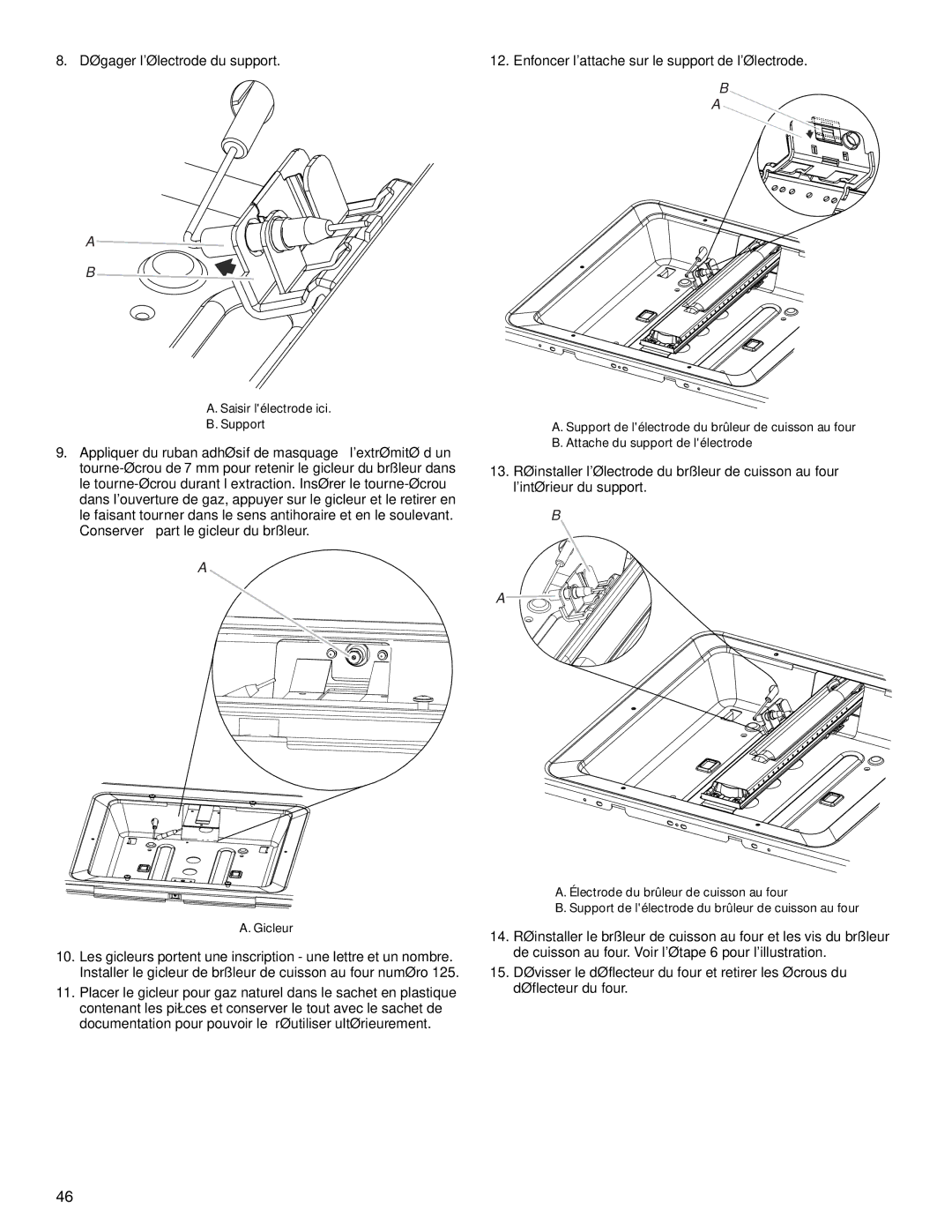 Jenn-Air W10394575A installation instructions Dégager lélectrode du support 