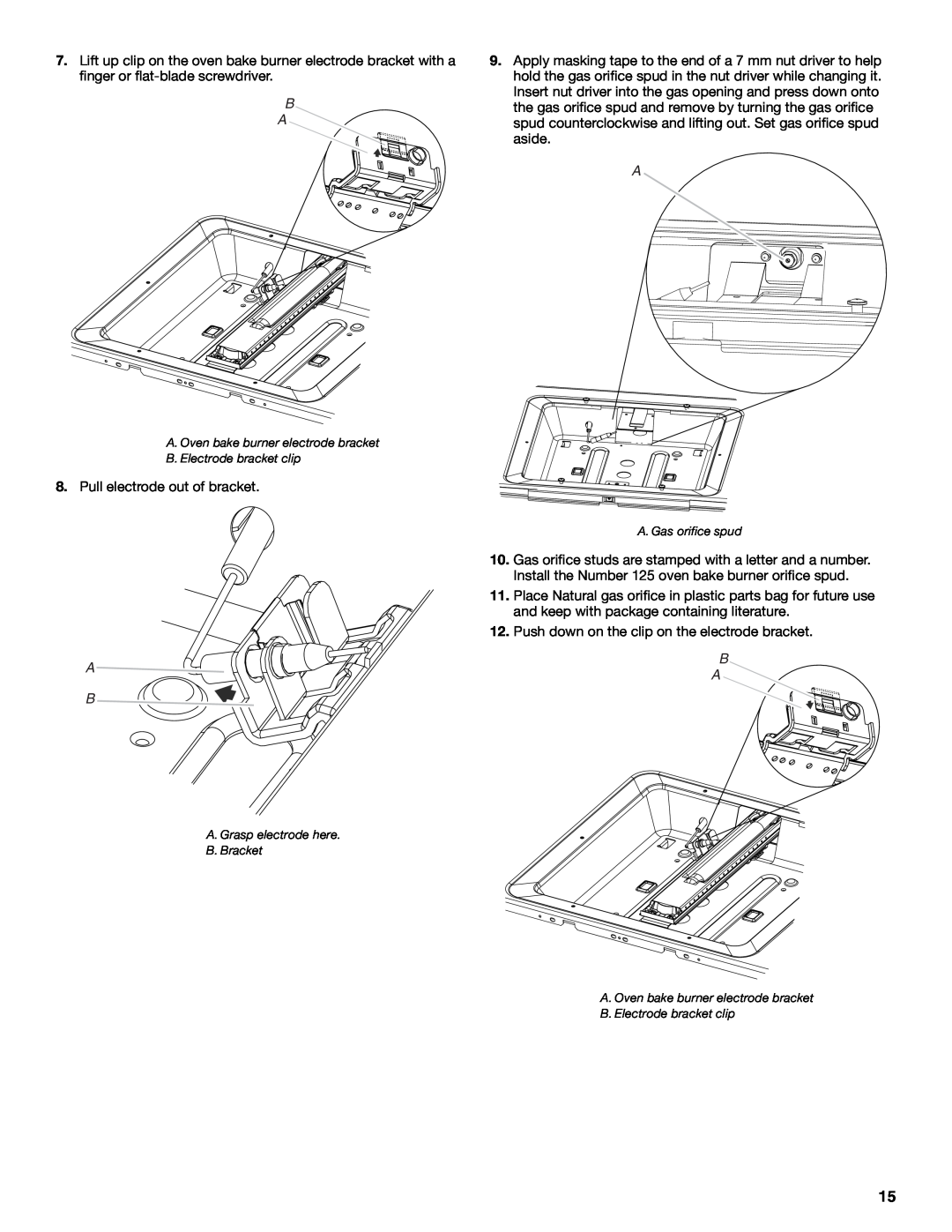 Jenn-Air W10394575A installation instructions Pull electrode out of bracket 
