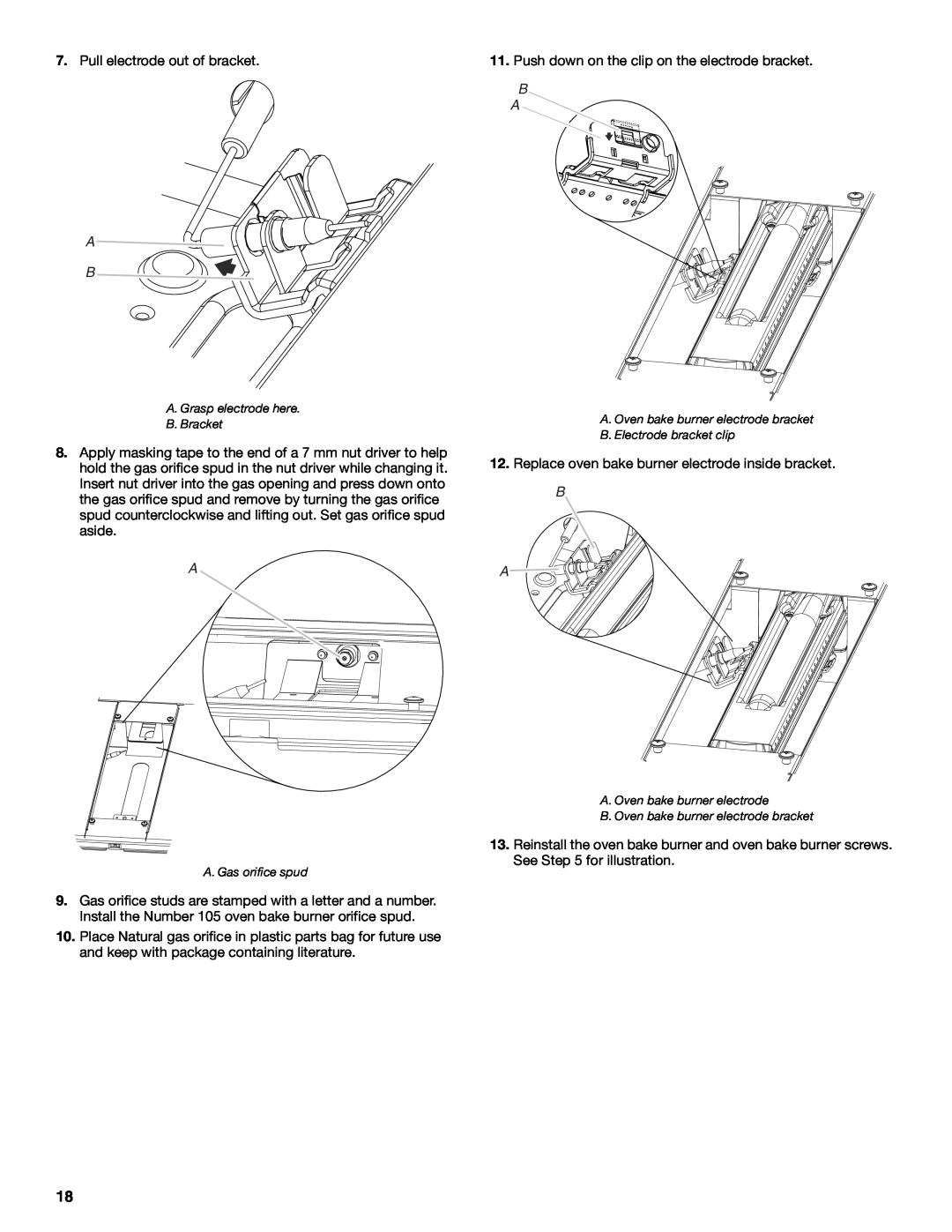 Jenn-Air W10394575A installation instructions Pull electrode out of bracket 