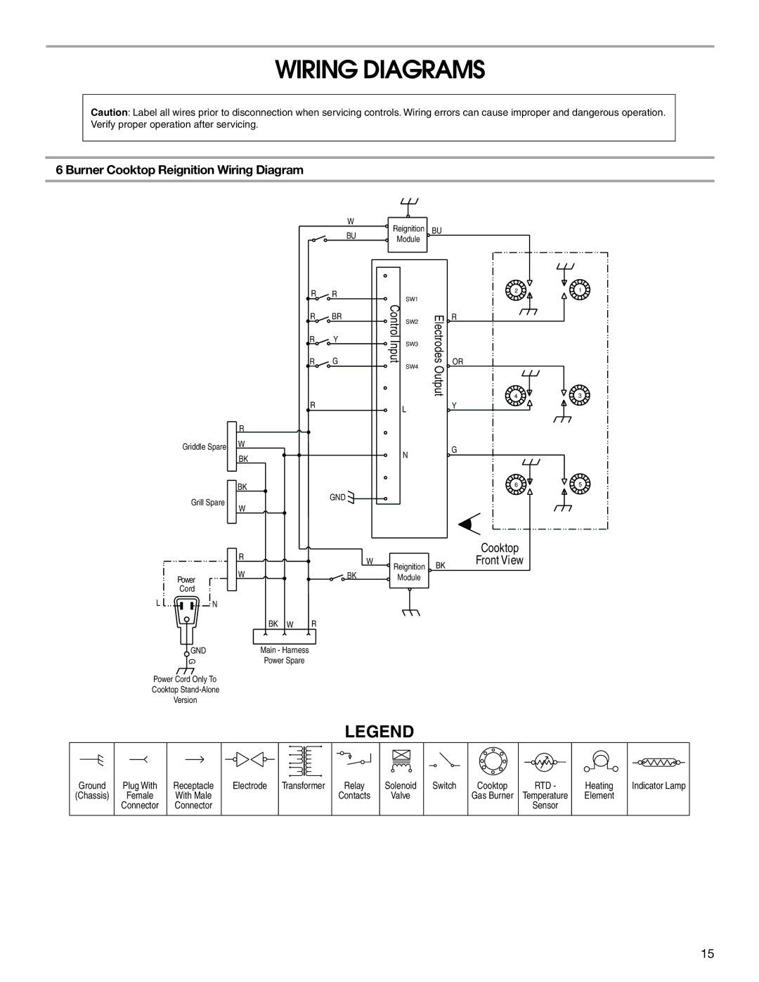 Jenn-Air W10394706A installation instructions Wiring Diagrams, Burner Cooktop Reignition Wiring Diagram 