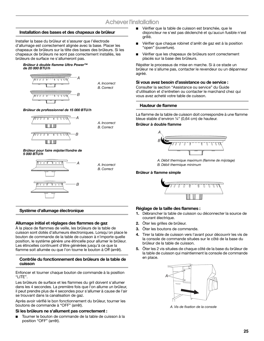 Jenn-Air W10394706A installation instructions Achever linstallation 