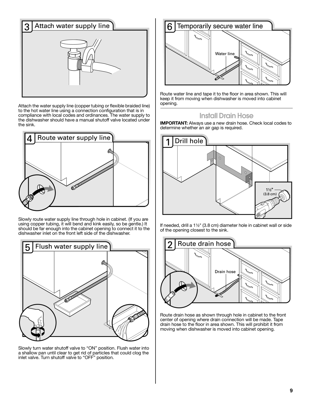 Jenn-Air W10418362B installation instructions Install Drain Hose 