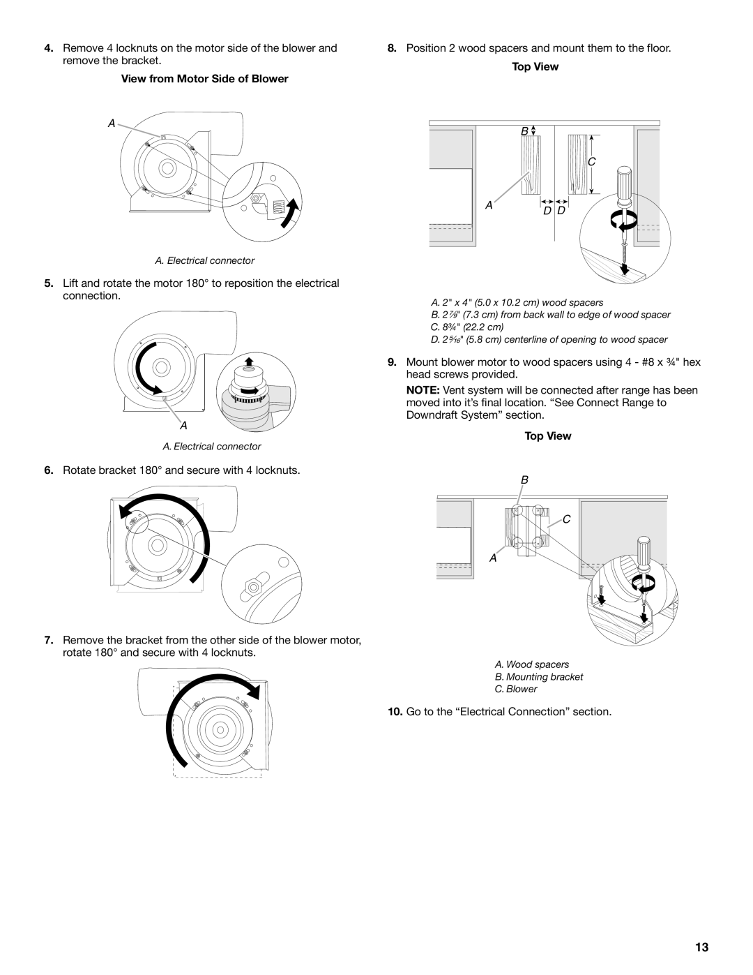 Jenn-Air W10430955A installation instructions View from Motor Side of Blower 