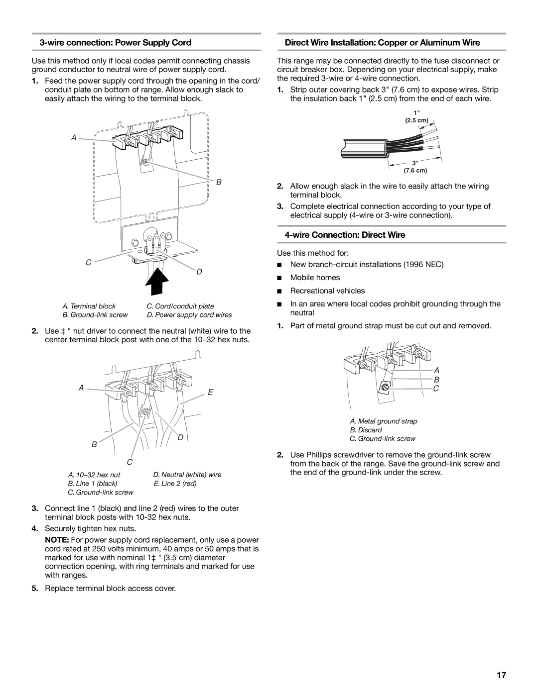 Jenn-Air W10430955A installation instructions Wire Connection Direct Wire 