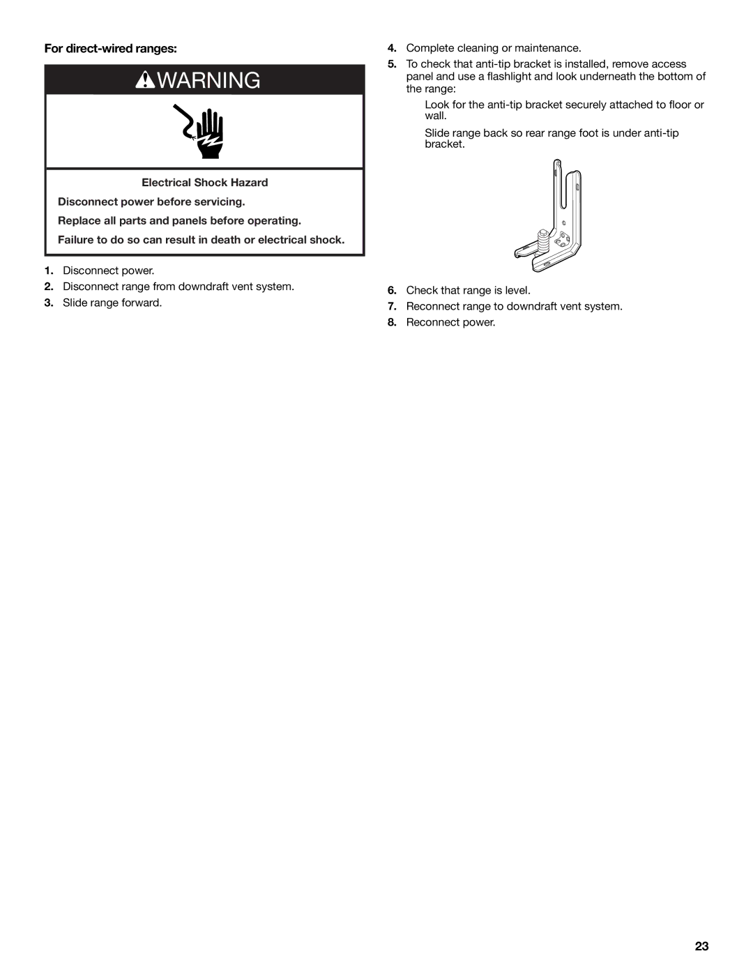 Jenn-Air W10430955A installation instructions For direct-wired ranges 