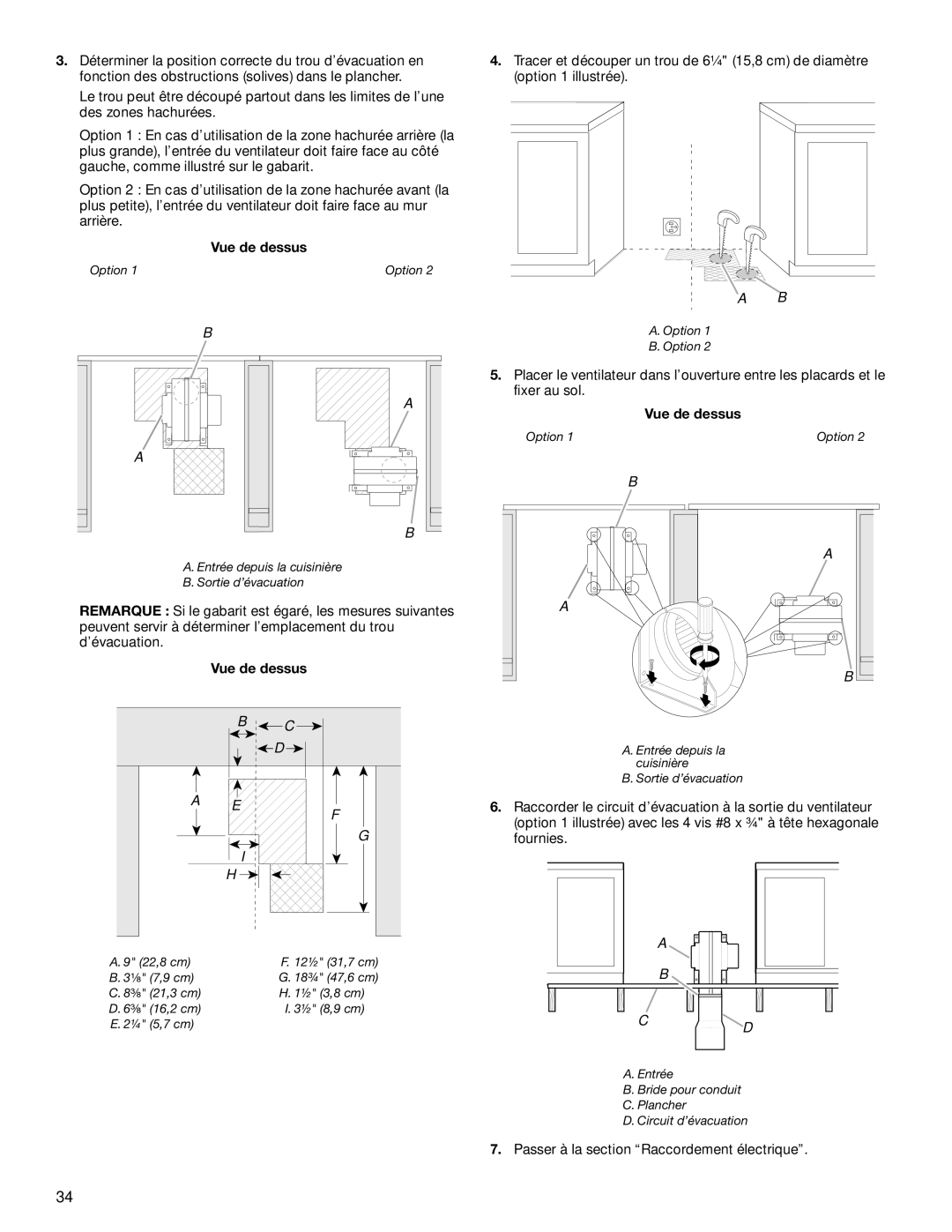 Jenn-Air W10430955A installation instructions Vue de dessus 