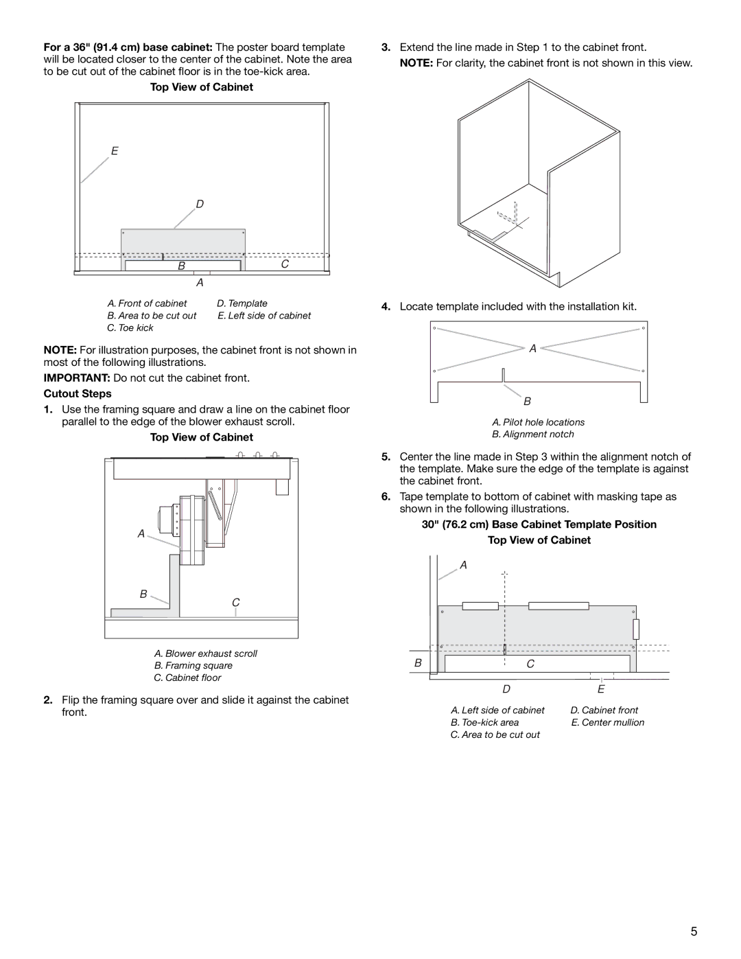 Jenn-Air W10439669A installation instructions Cutout Steps 