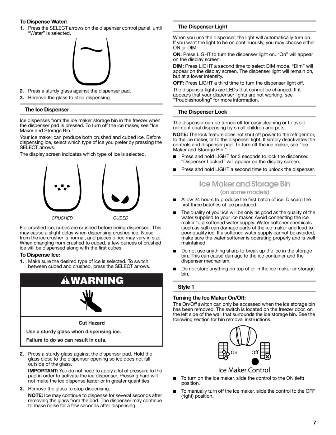 Jenn-Air W10487492A warranty Ice Maker and Storage Bin 